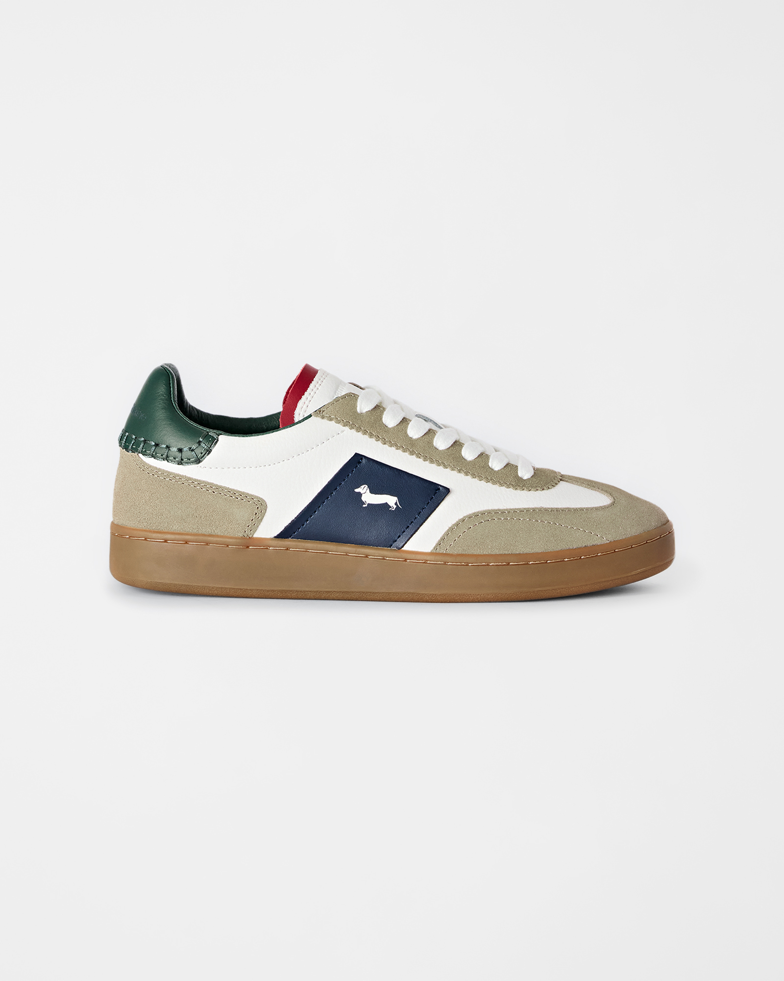 Sneaker Uomo Metropolis in pelle e camoscio beige con suola colorata