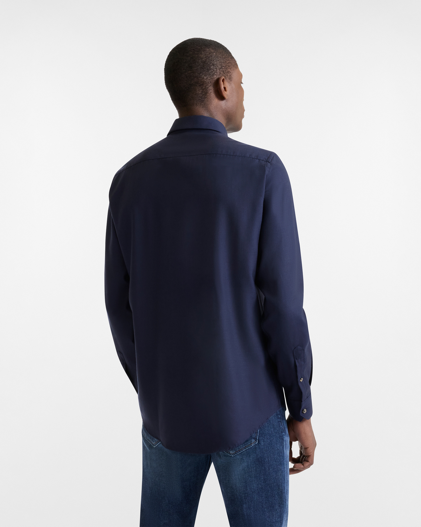 Camisa de Sarga de Lana Merino