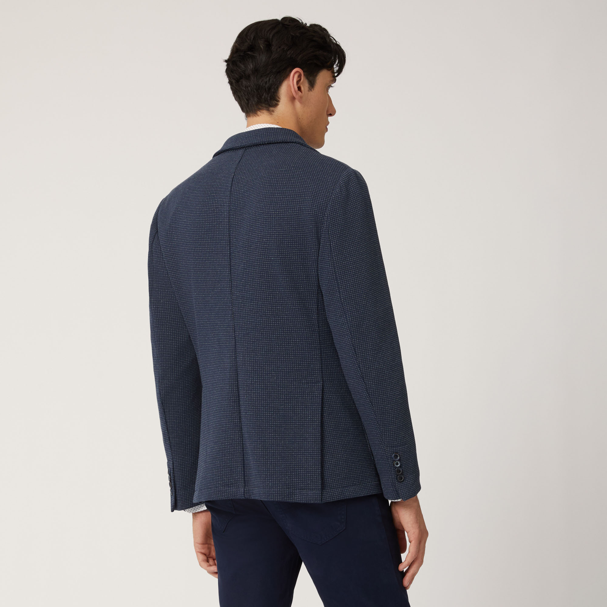 Giacca Destrutturata In Jersey Sale E Pepe, Blu Navy, large image number 1
