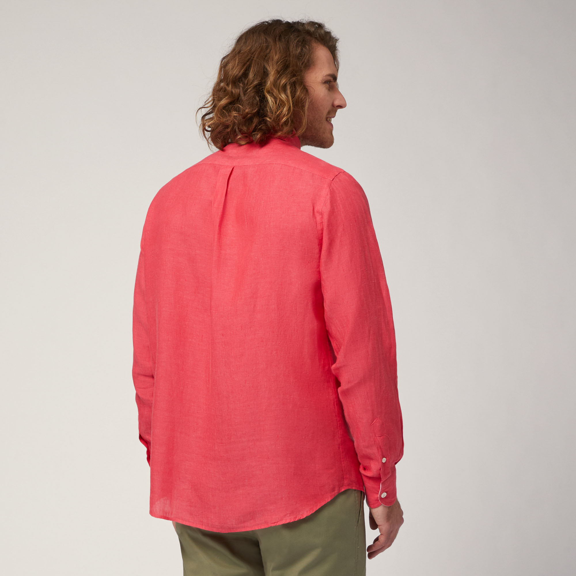 Linen Shirt, Red, large image number 1