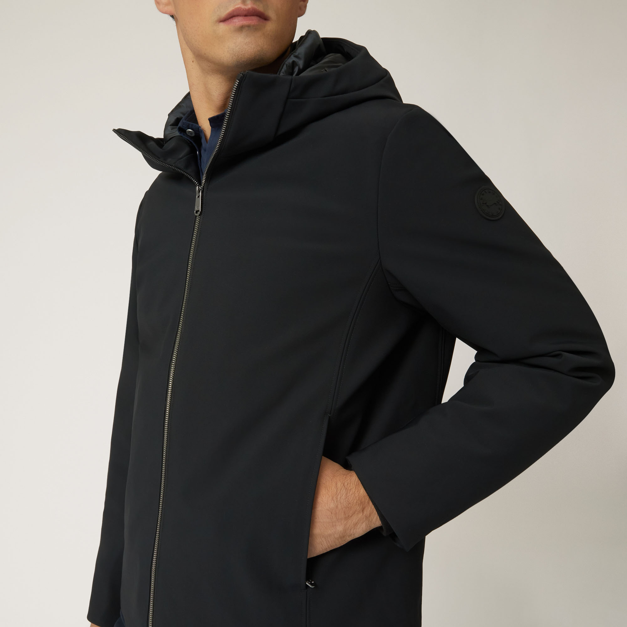 Bomber En Nylon Technique Et Duvet, Noir, large image number 2