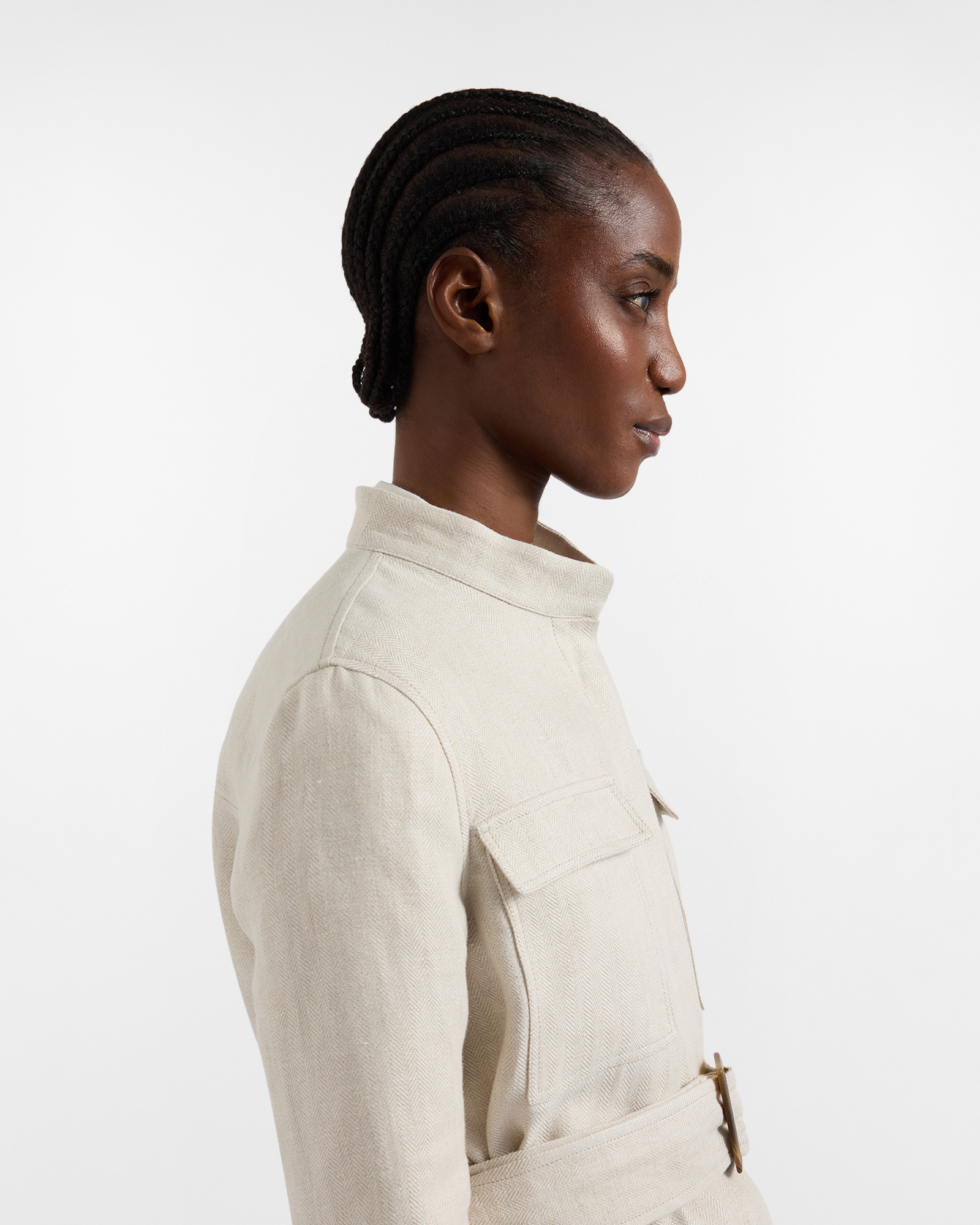  Harmont&blaine Harmont&blaine - Veste Saharienne Capsule Artigianalità A Colori En Lin Pour Femme, Femme, Beige, Taille: 38 