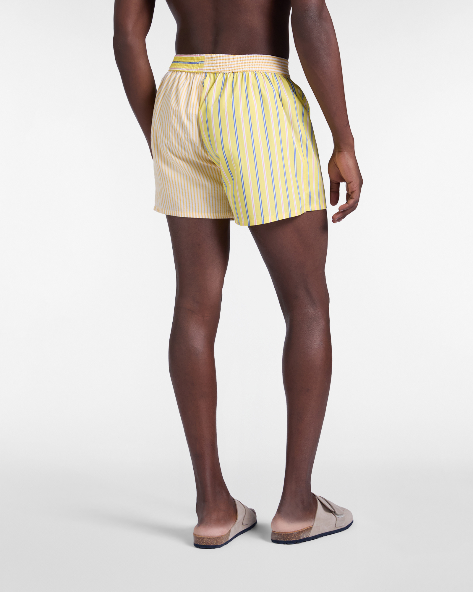  Harmont&blaine Harmont&blaine - Men’s Re-loved Boxer Shorts Made Of Shirt Fabrics In Sun Shades, Man, Yellow, Size: Xs 