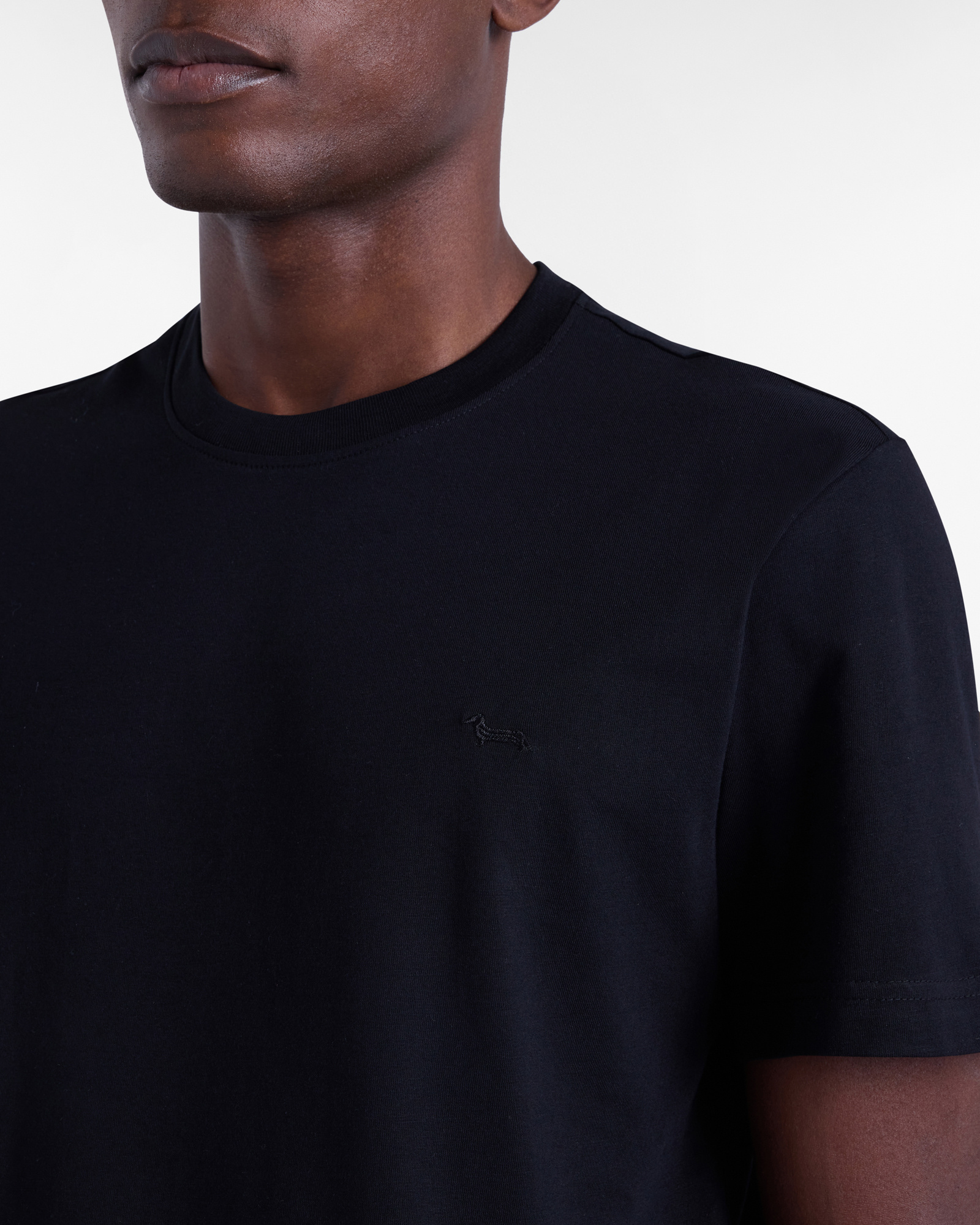 Pima Cotton T-Shirt with Dachshund, Black, large image number 2