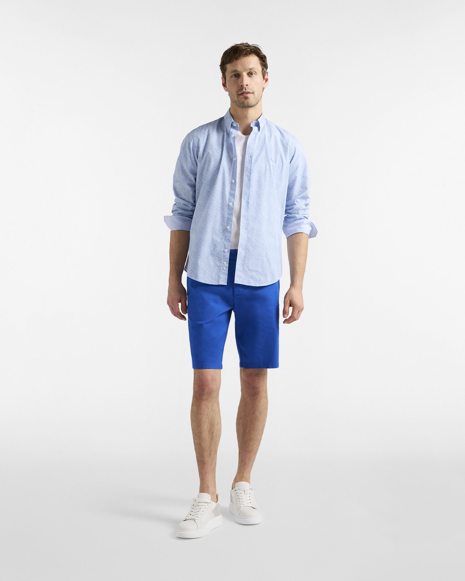 Men's cotton Bermuda shorts, Blue, large image number 3