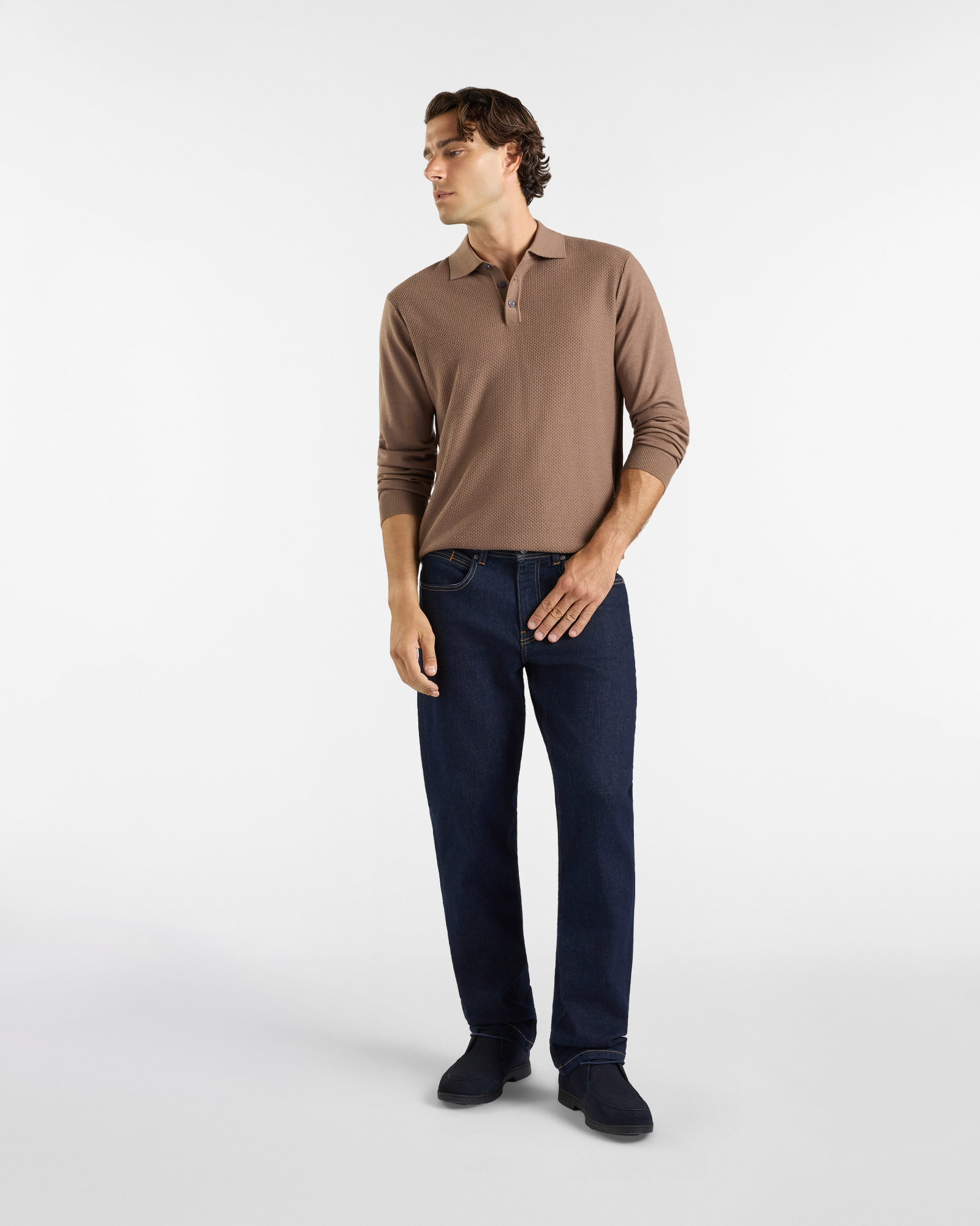 Maglia Polo HBJ Uomo in pura lana, BEIGE, large