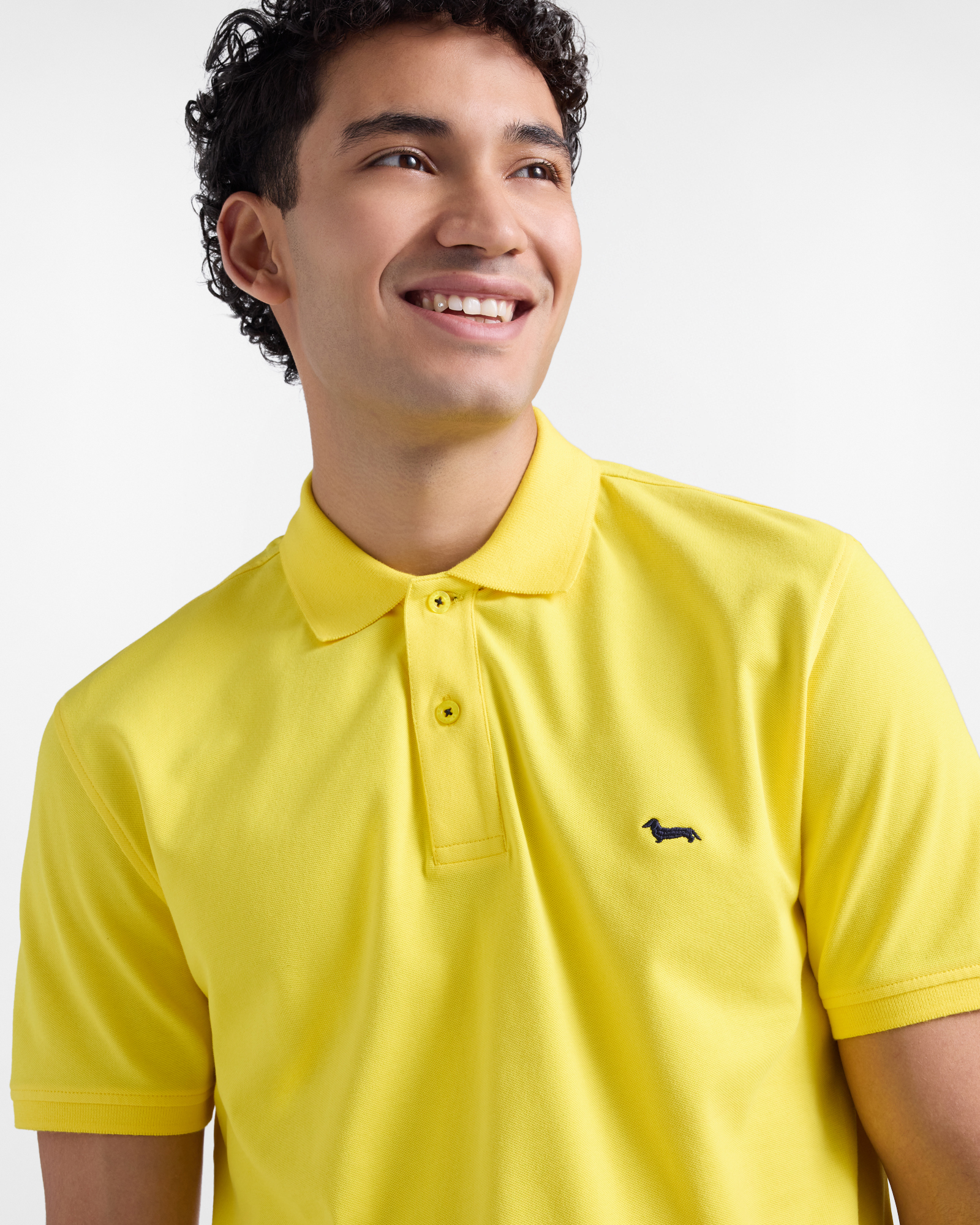 Basic stretch piqu&eacute; polo shirt, Yellow, large image number 2