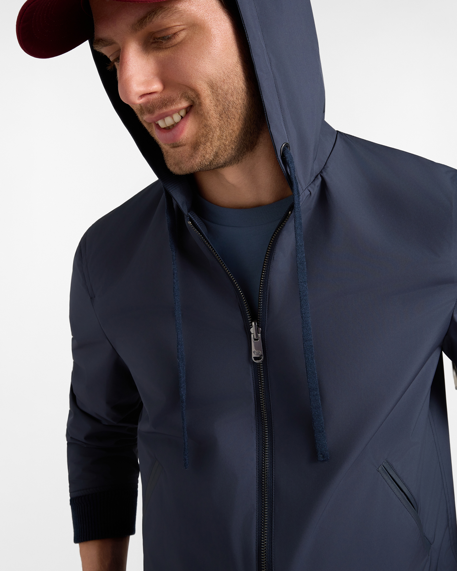 Men's blue Prince of Wales wool blend reversible jacket, NAVY BLUE, large image number 2