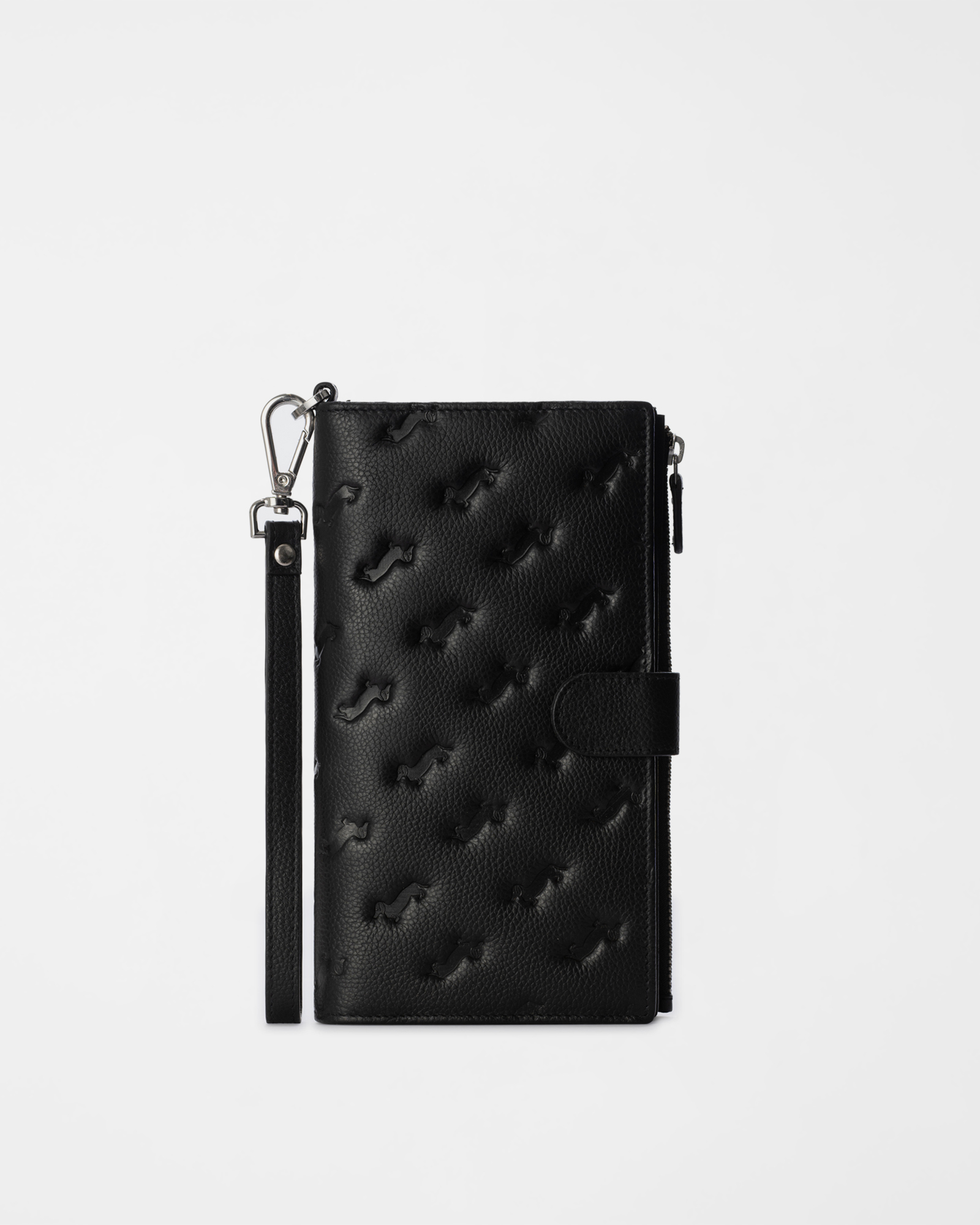 Men&rsquo;s Long Wallet in Genuine Black Leather