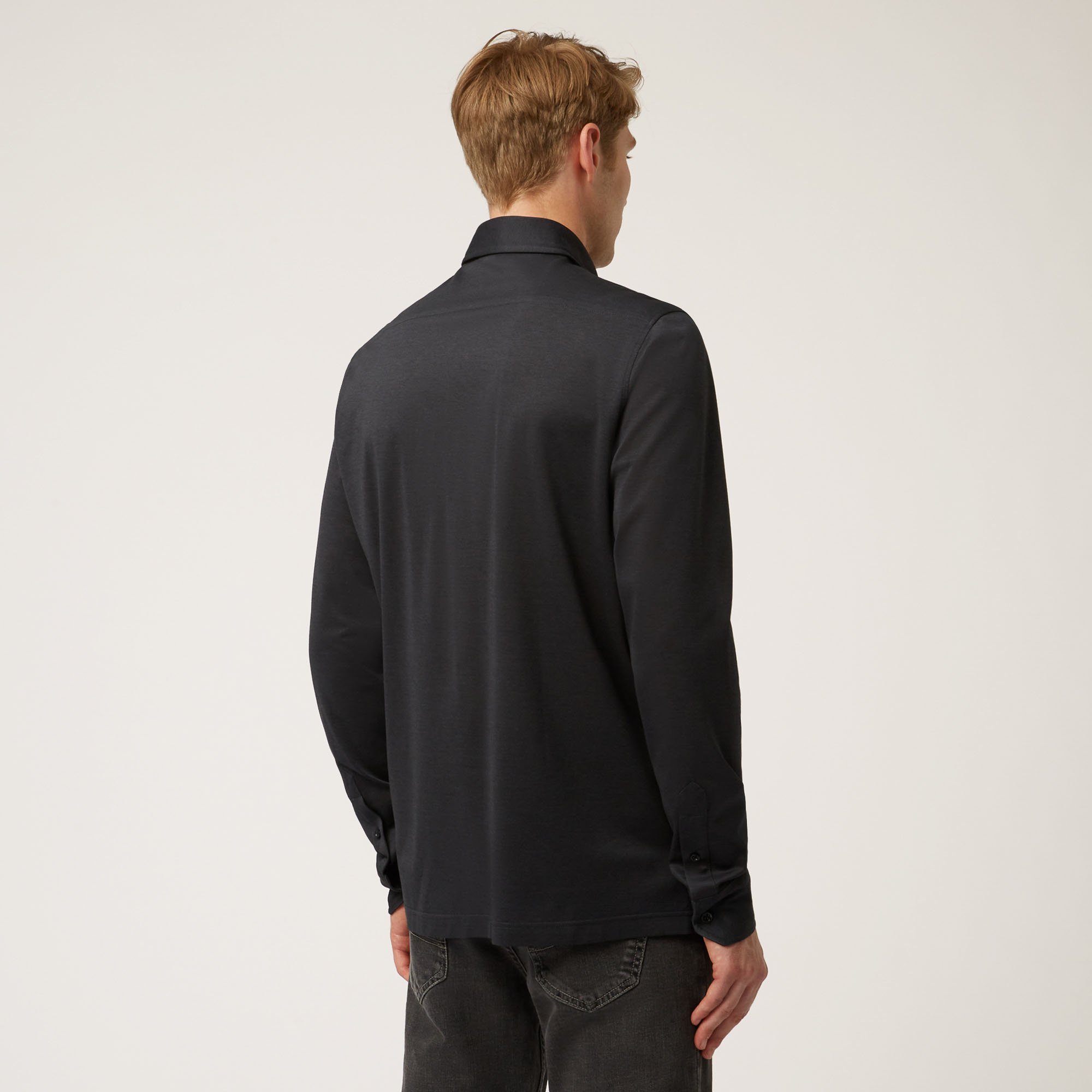 Camicia Casual In Cotone, Grigio, large image number 1