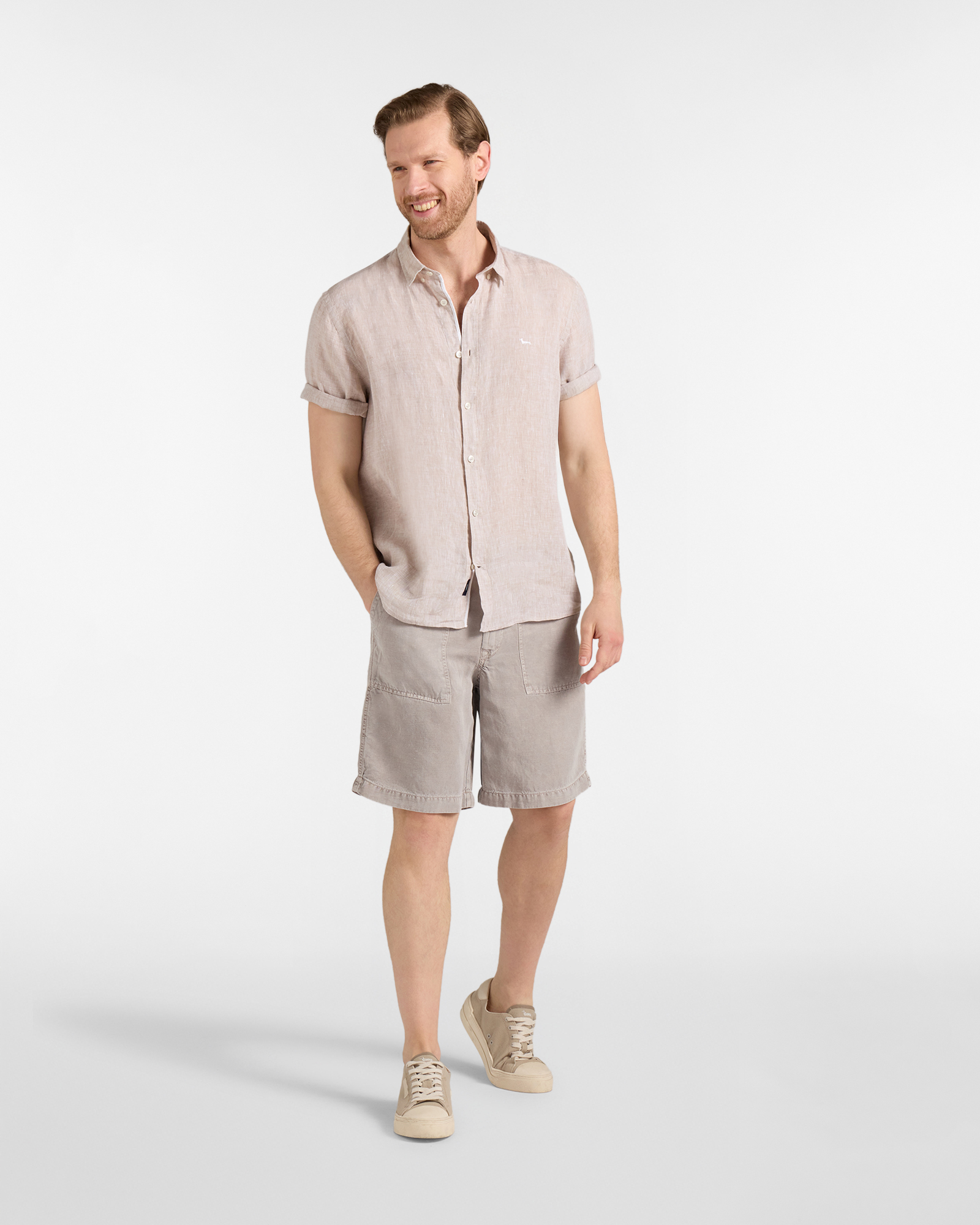 Straight-fit pure linen shirt, Beige, large image number 3