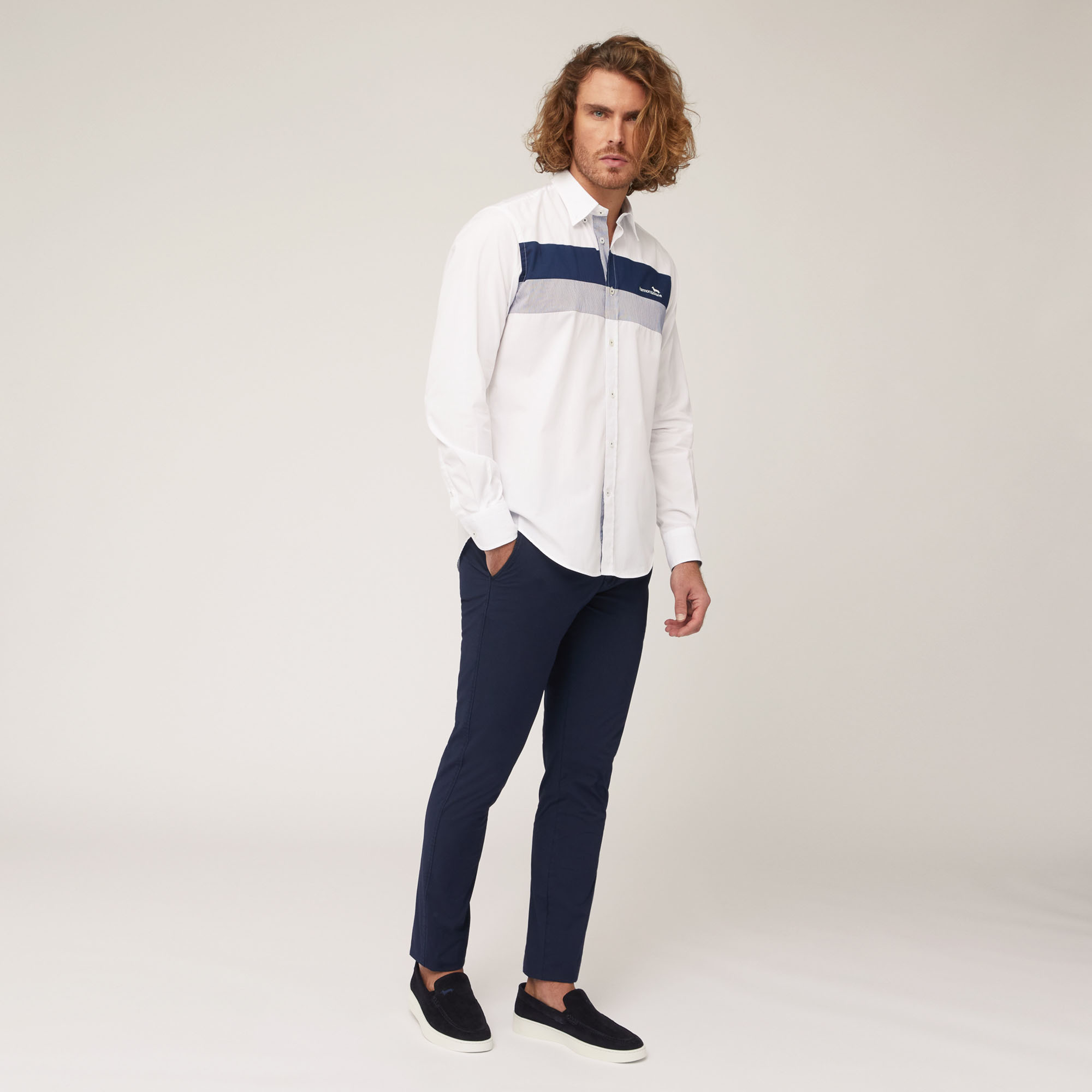 Pantaloni Chino Narrow Fit, Blu Navy, large image number 3