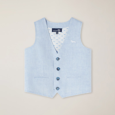 Melange linen gilet , PALE SKY BLUE, large image number 0