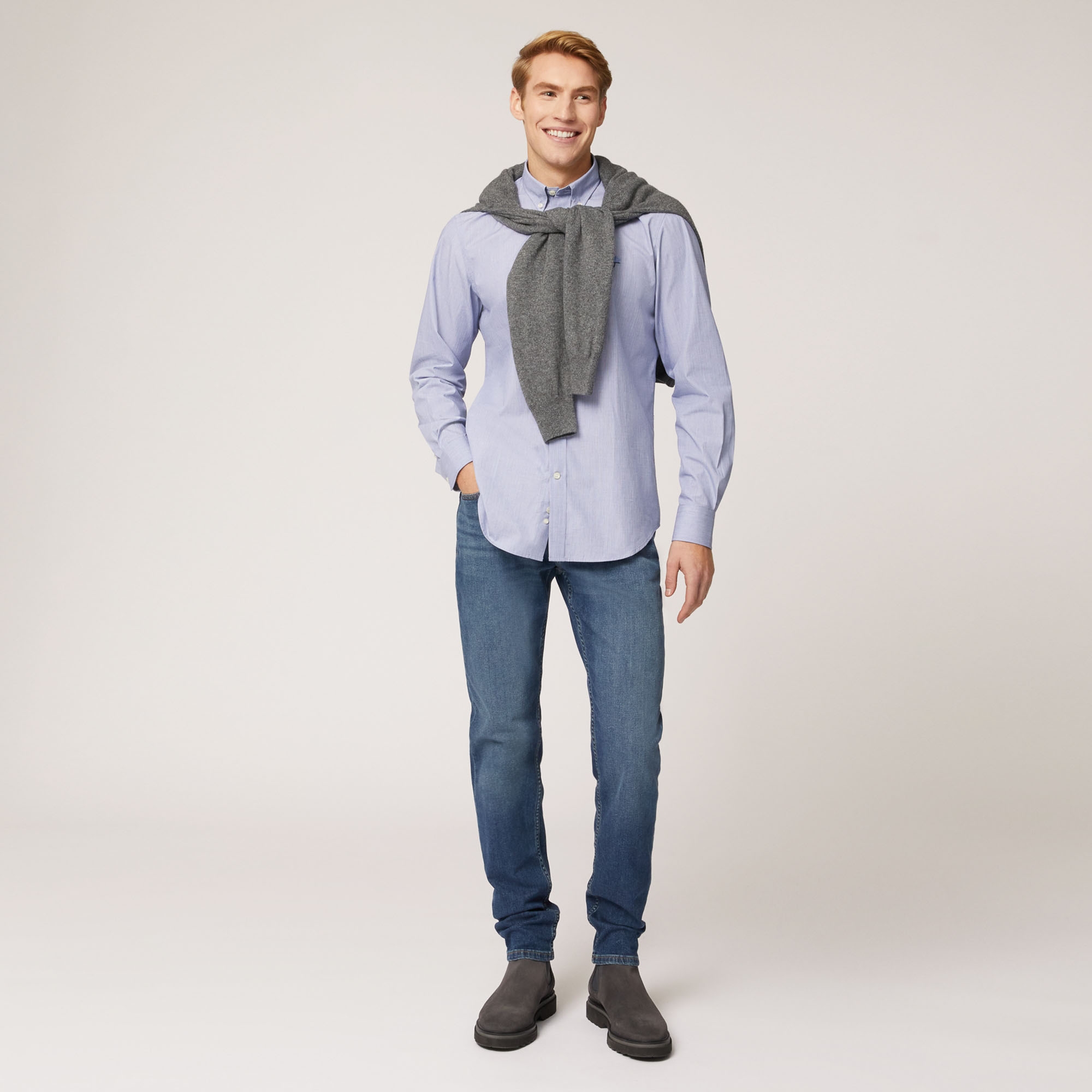  Camicia Regular Fit Harmont & Blaine Jeans, Dusty Blu, large image number 3