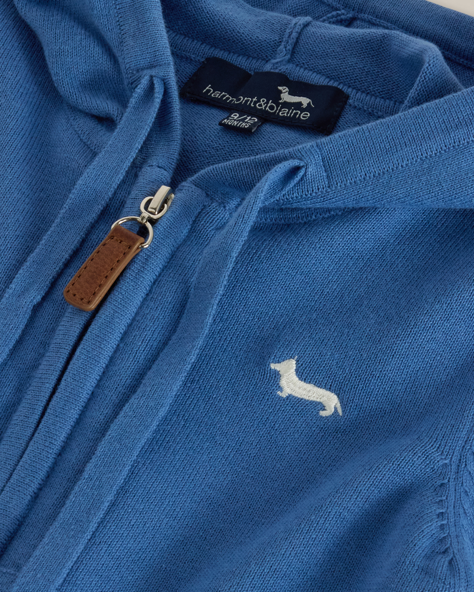 Full-zip cardigan with hood and embroidered logo, Air Force Blue, large image number 2