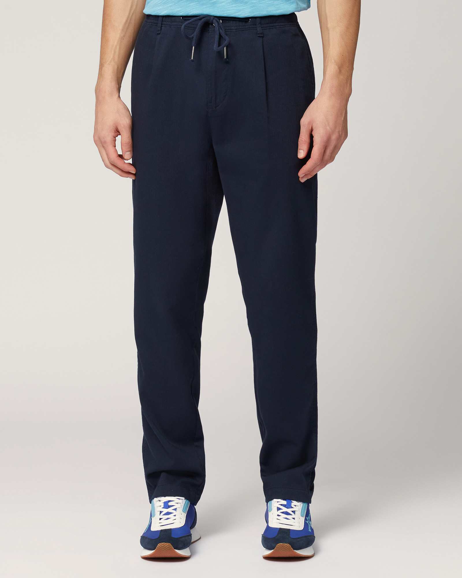 Pantaloni Chino Con Coulisse, Blu Scuro, large