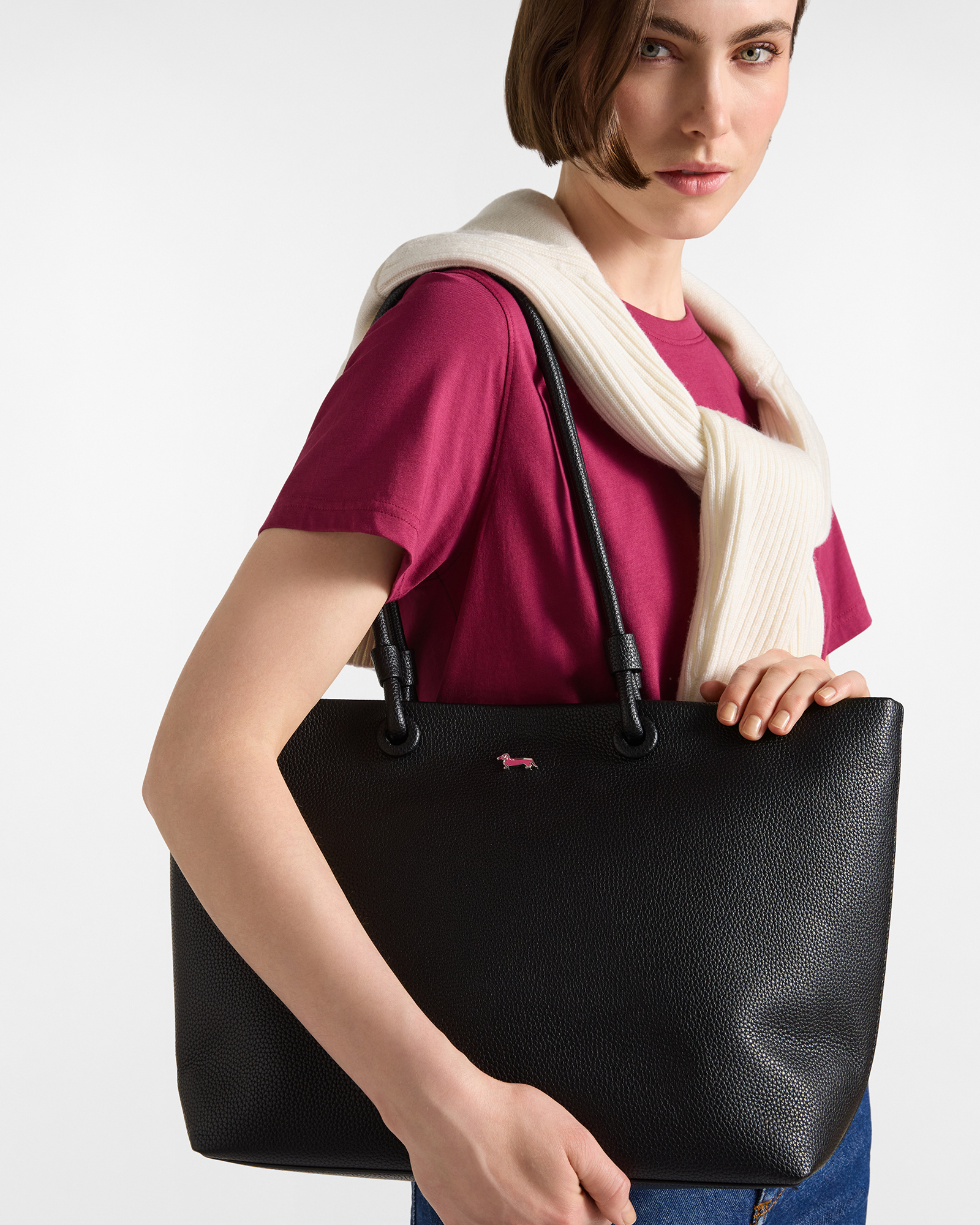 Women's black shopper