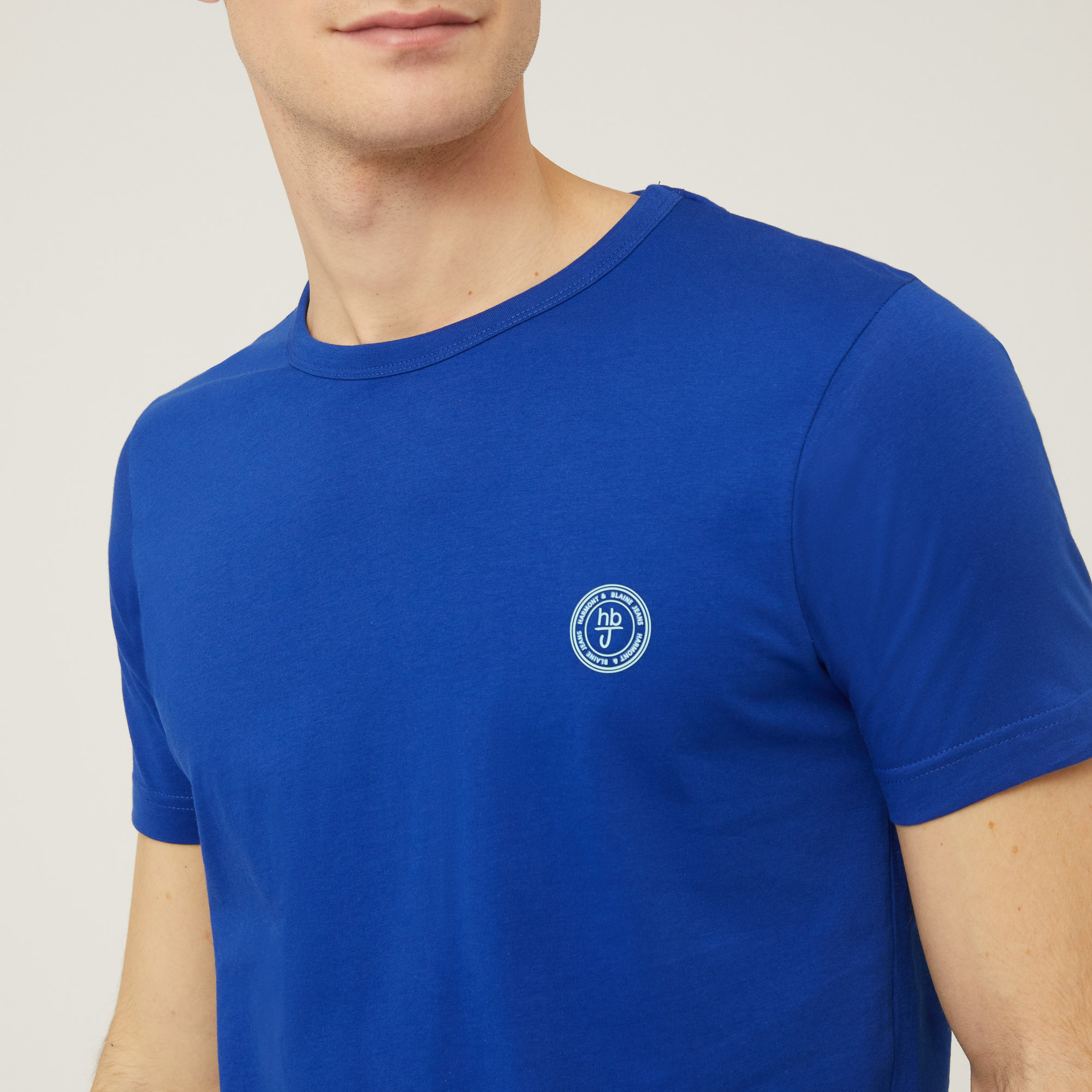 T-Shirt In Cotone Con Logo, Blu Marine, large image number 2