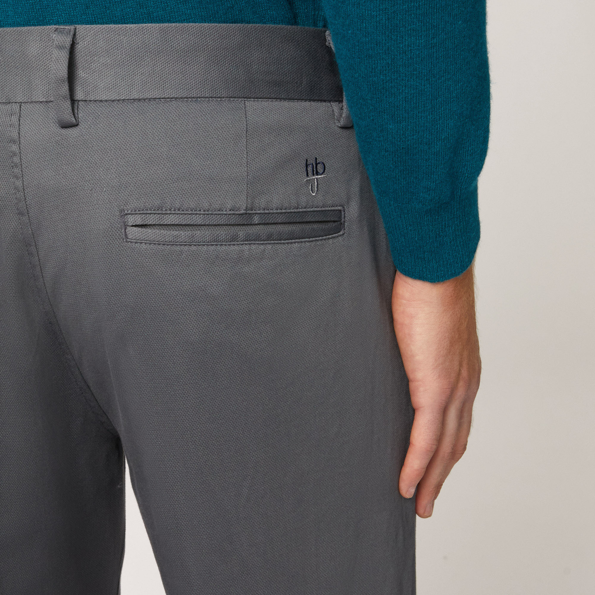 Pantalone Chino Narrow In Cotone Armaturato, Grigio, large image number 2