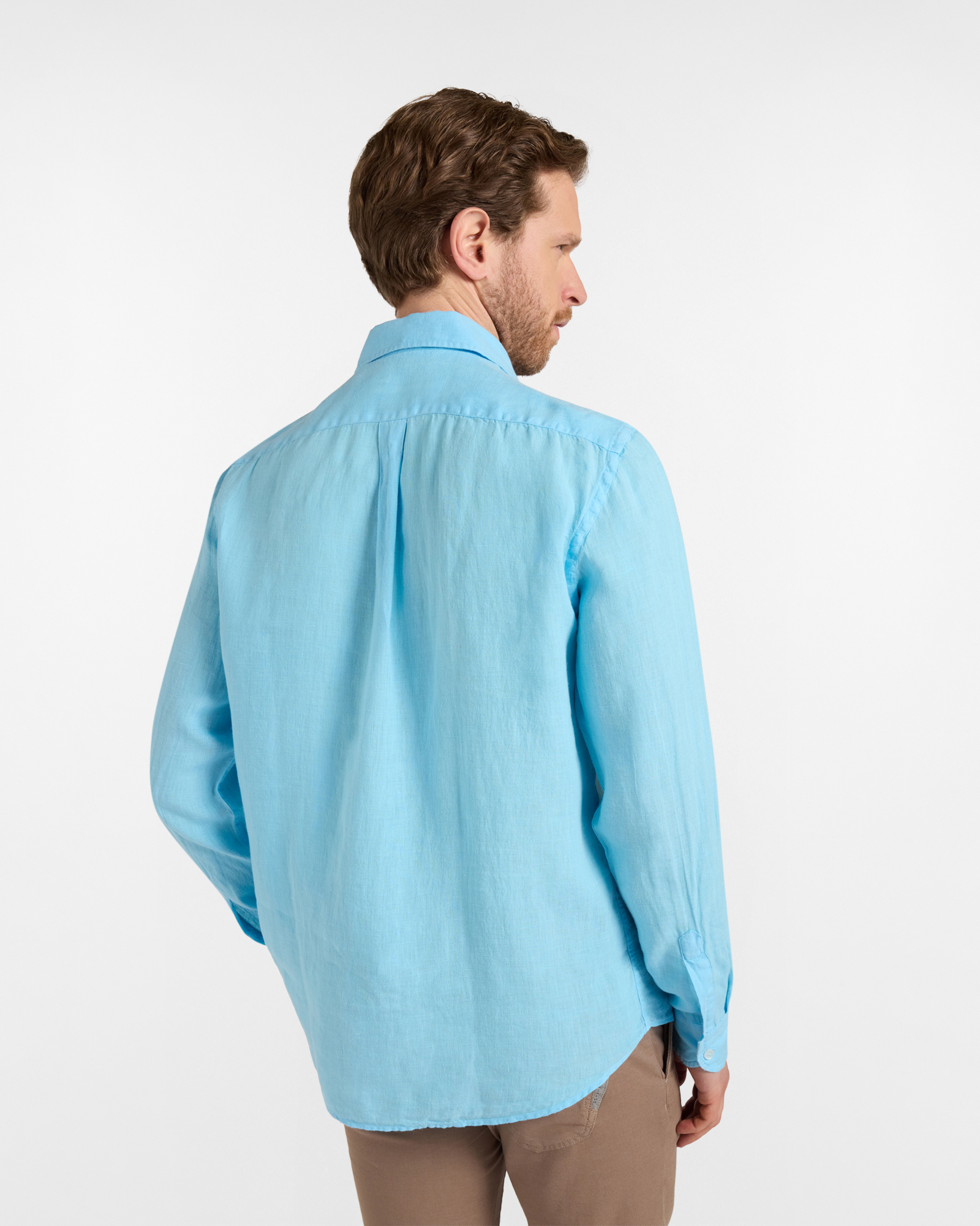 Solid color pure linen shirt