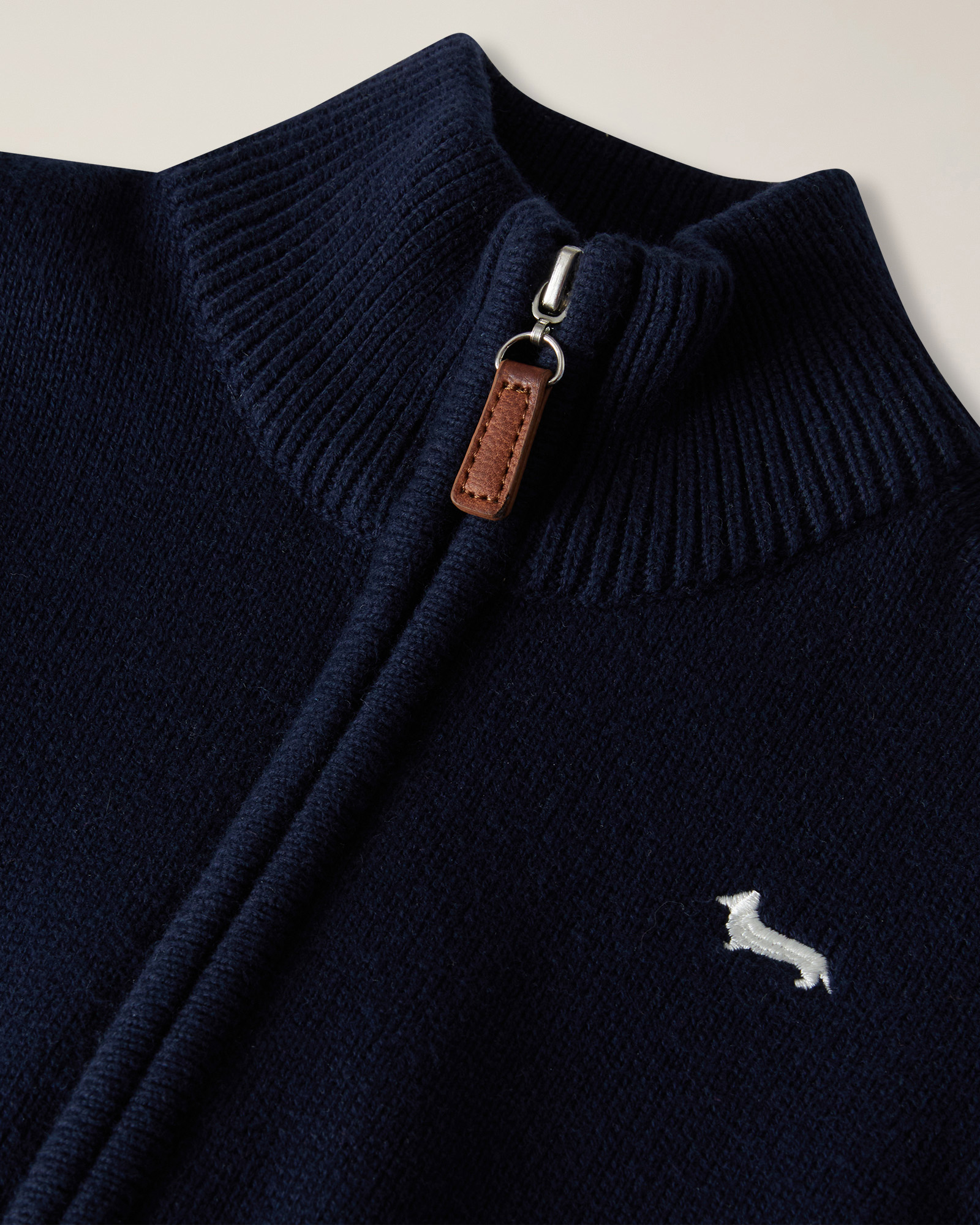 Full-zipper sweater , Navy Blue, large image number 2