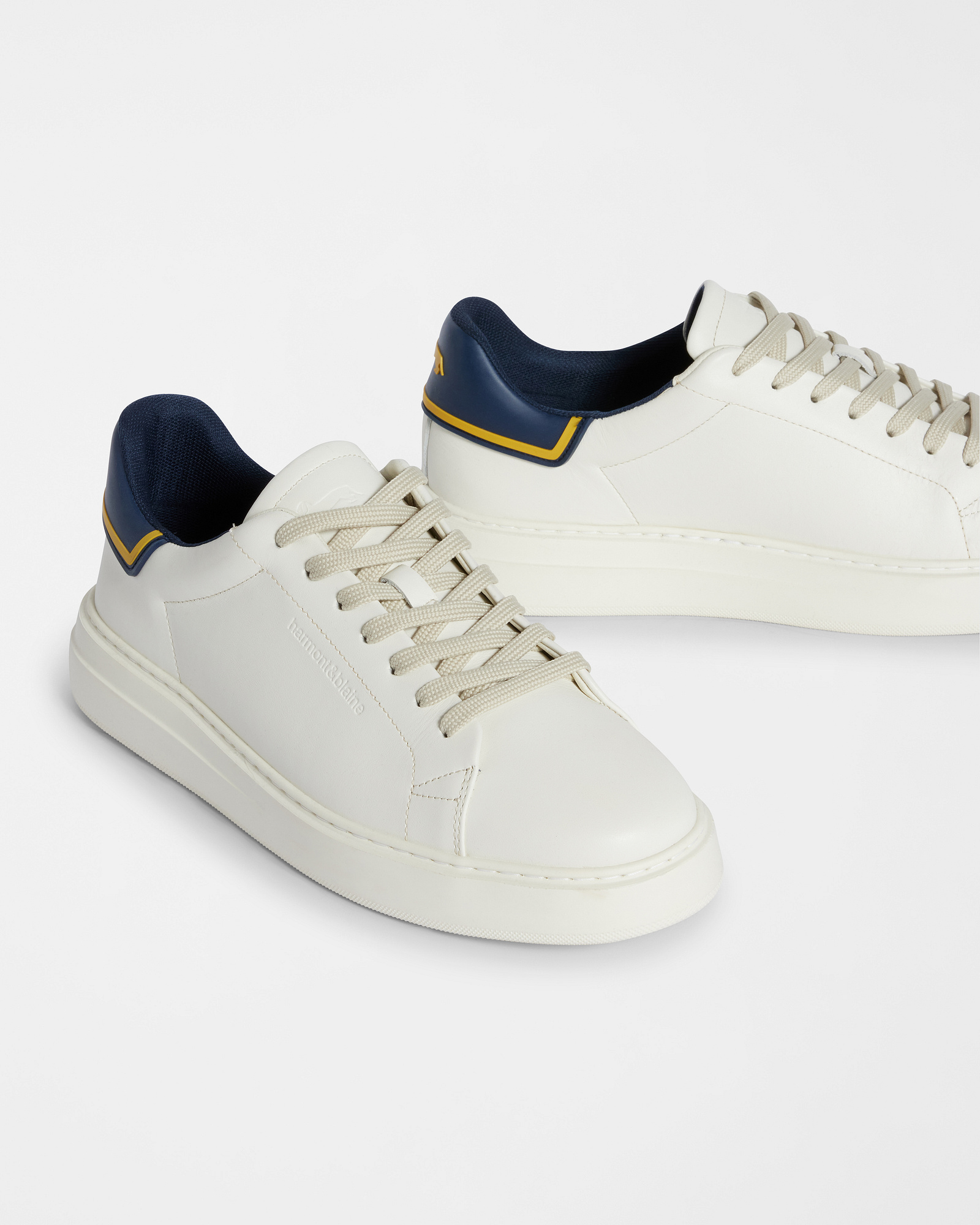 Basic leather sneakers, White, large image number 3