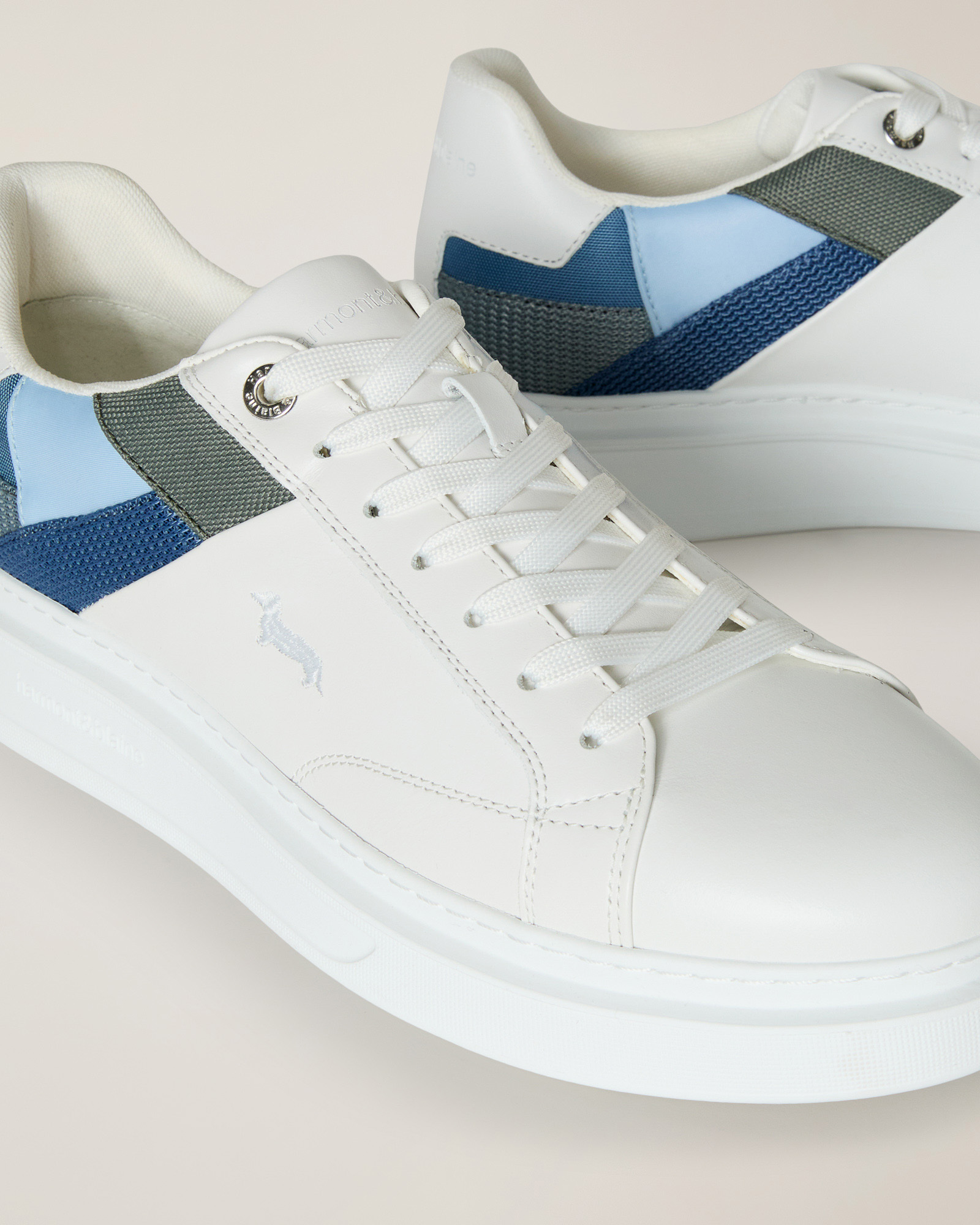 Sneaker with Patchwork Inserts, White/Multicolor, large image number 3