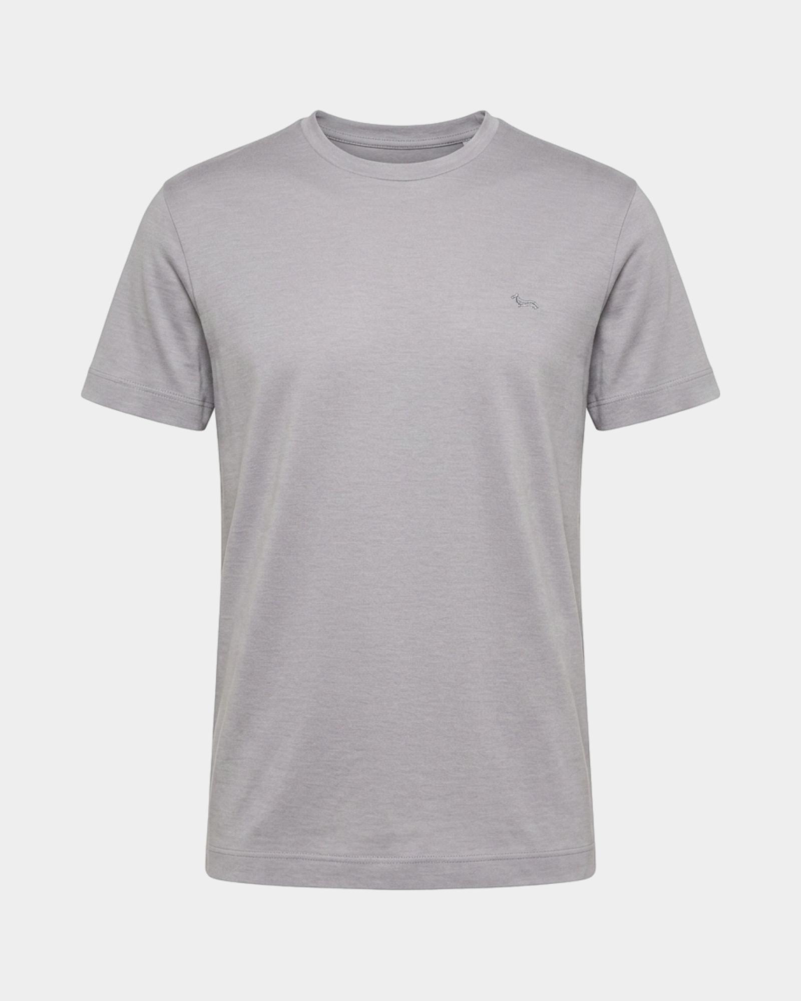 Camiseta de hombre en mezcla de algod&oacute;n y Lyocell&reg; corte regular, GRIS, large