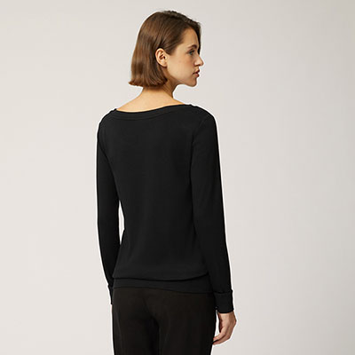 Modal And Cotton Slim Pullover