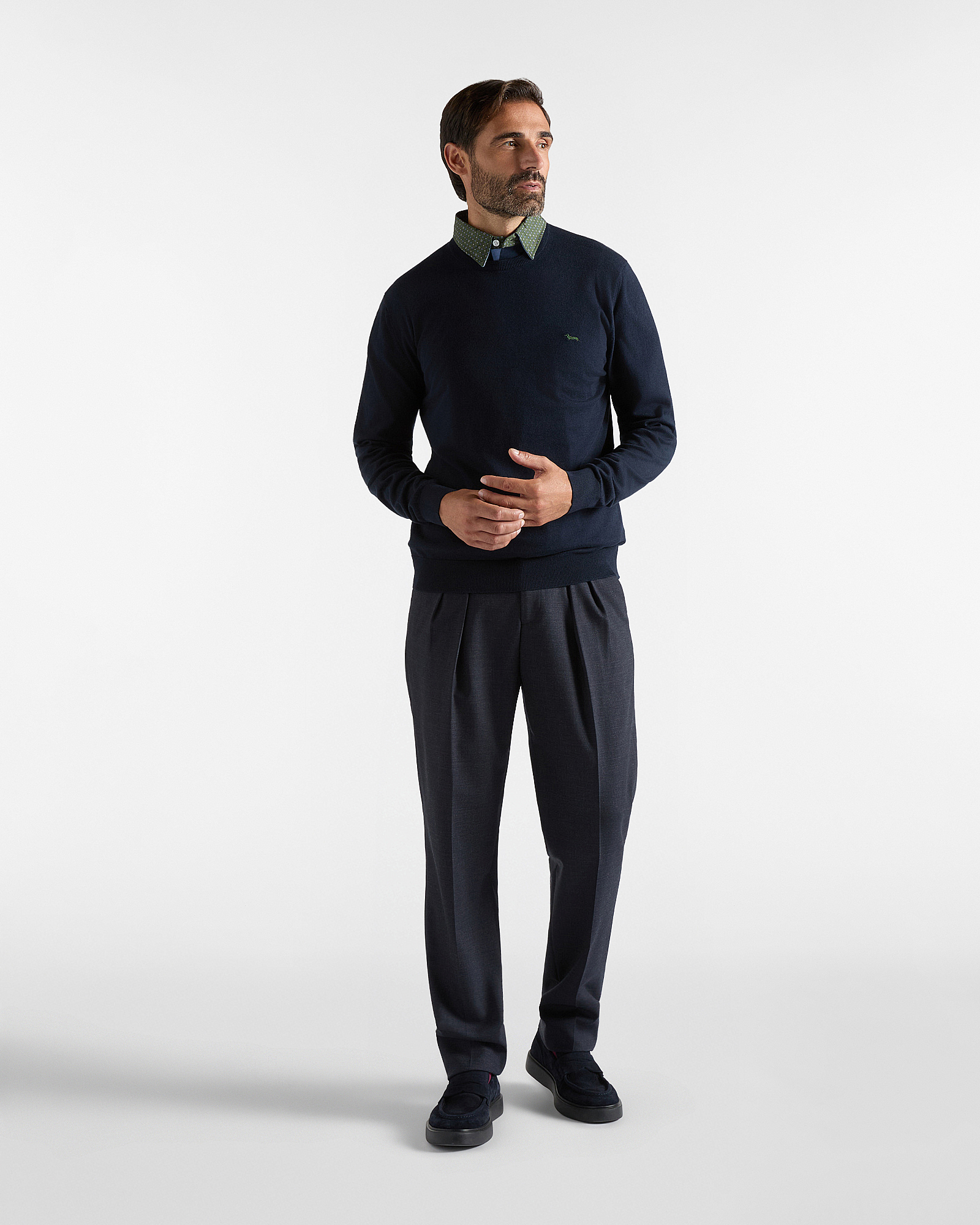 SEASONAL TRANSITION SWEATER IN CO/WO, NAVY BLUE, large image number 3