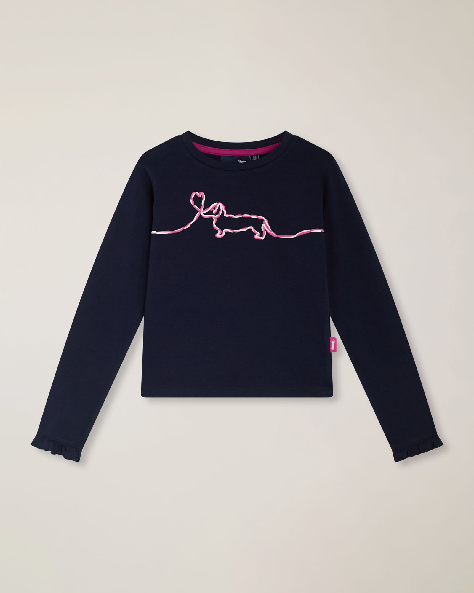 Jersey T‑shirt with front embroidered dachshund