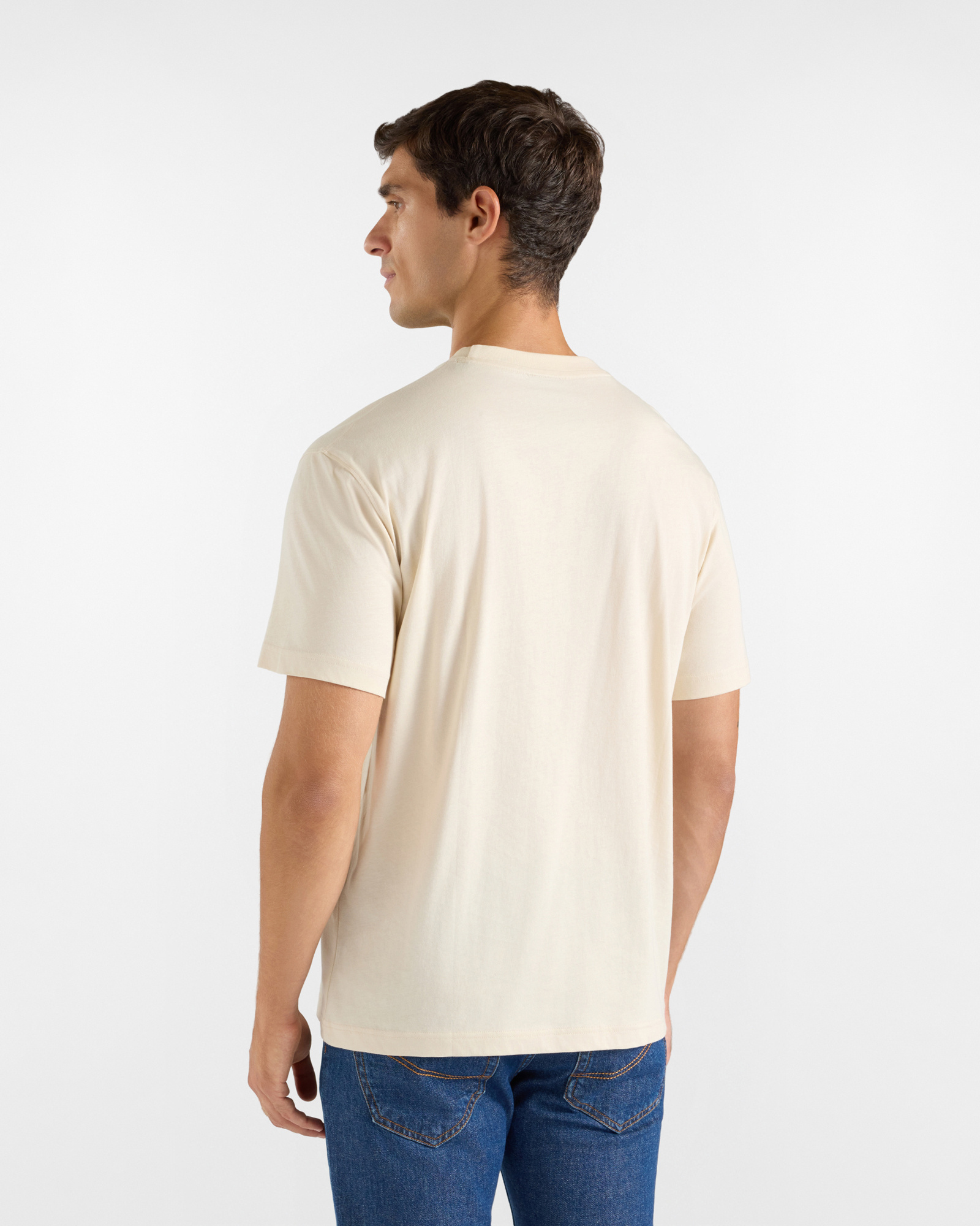 T-shirt Uomo in Jersey di Puro Cotone con Stampa Bassotto Effetto Acquerello, TORTORA, large