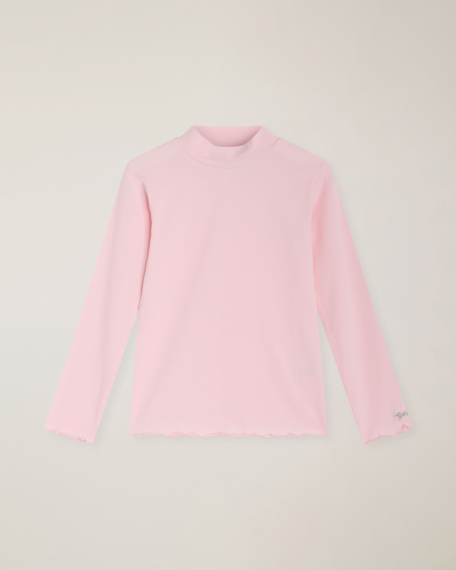 Turtleneck T‑shirt with logo embroidery, Pink, large