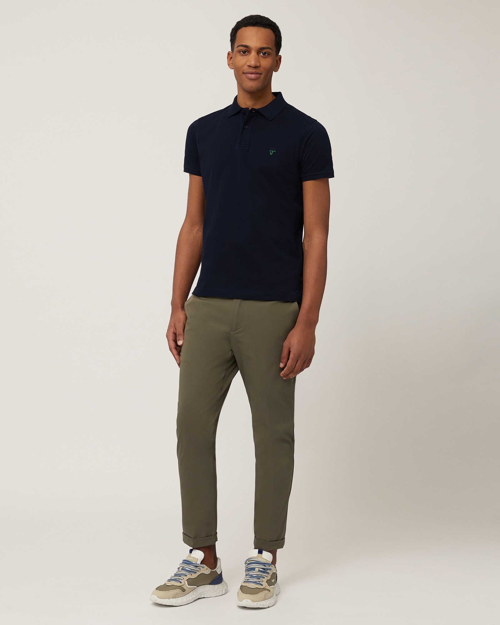 Narrow-Fit Cotton Polo, Dark Blue, large image number 3