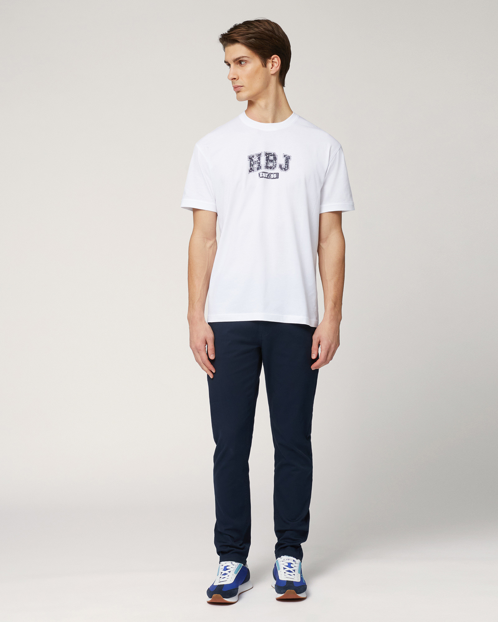 T-Shirt Con Stampa Sul Petto, Bianco, large image number 3