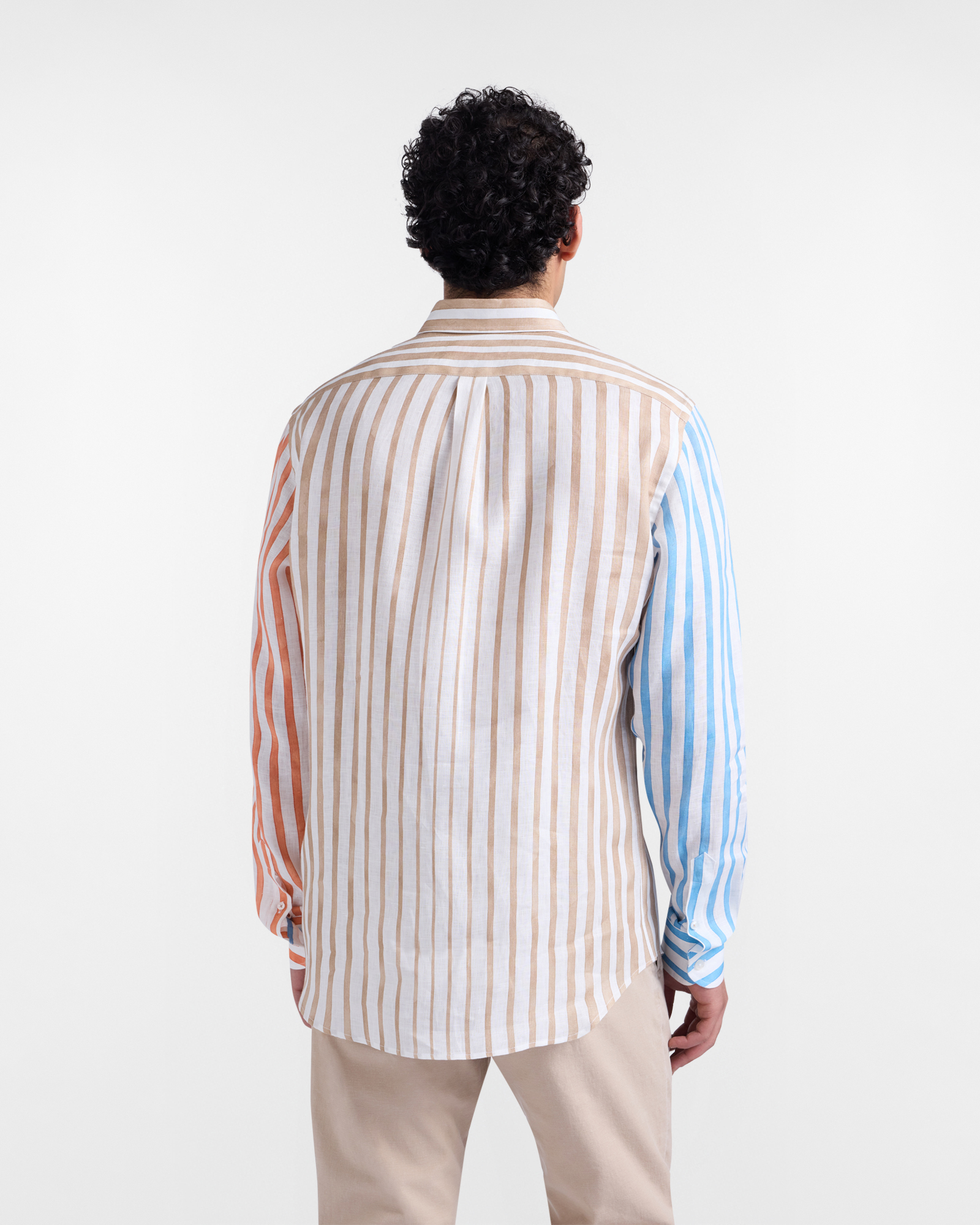 Camicia a righe stampa d&eacute;grad&eacute;, Beige, large image number 2