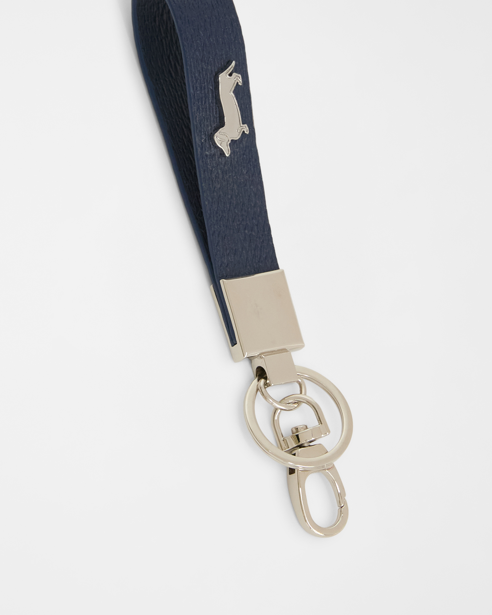 Men's keychain with metal dachshund, Blue, large image number 1