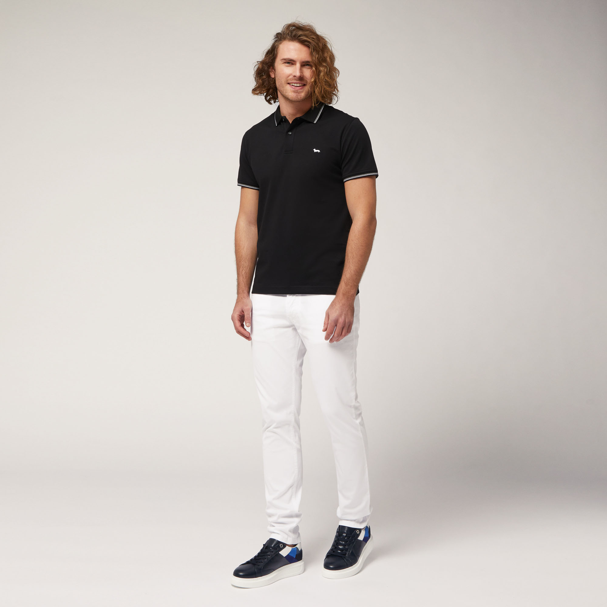 Polo with Striped Details, Black, large image number 3