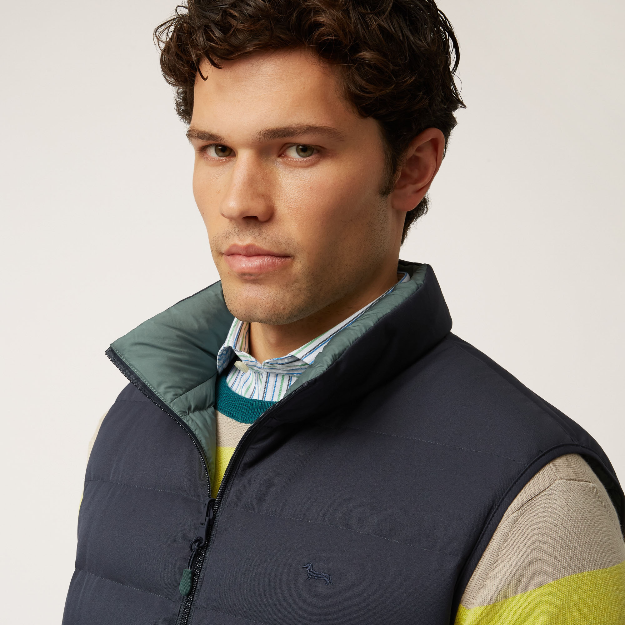 Gilet Imbottito Reversibile Art Academy, Verde Petrolio, large image number 2