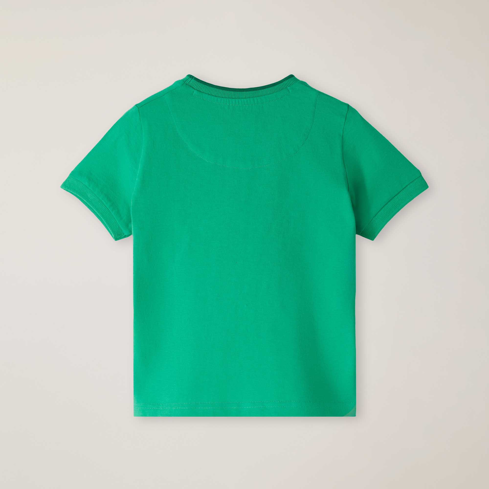 T-Shirt Cotone Organico Con Ricamo Punto Spugna