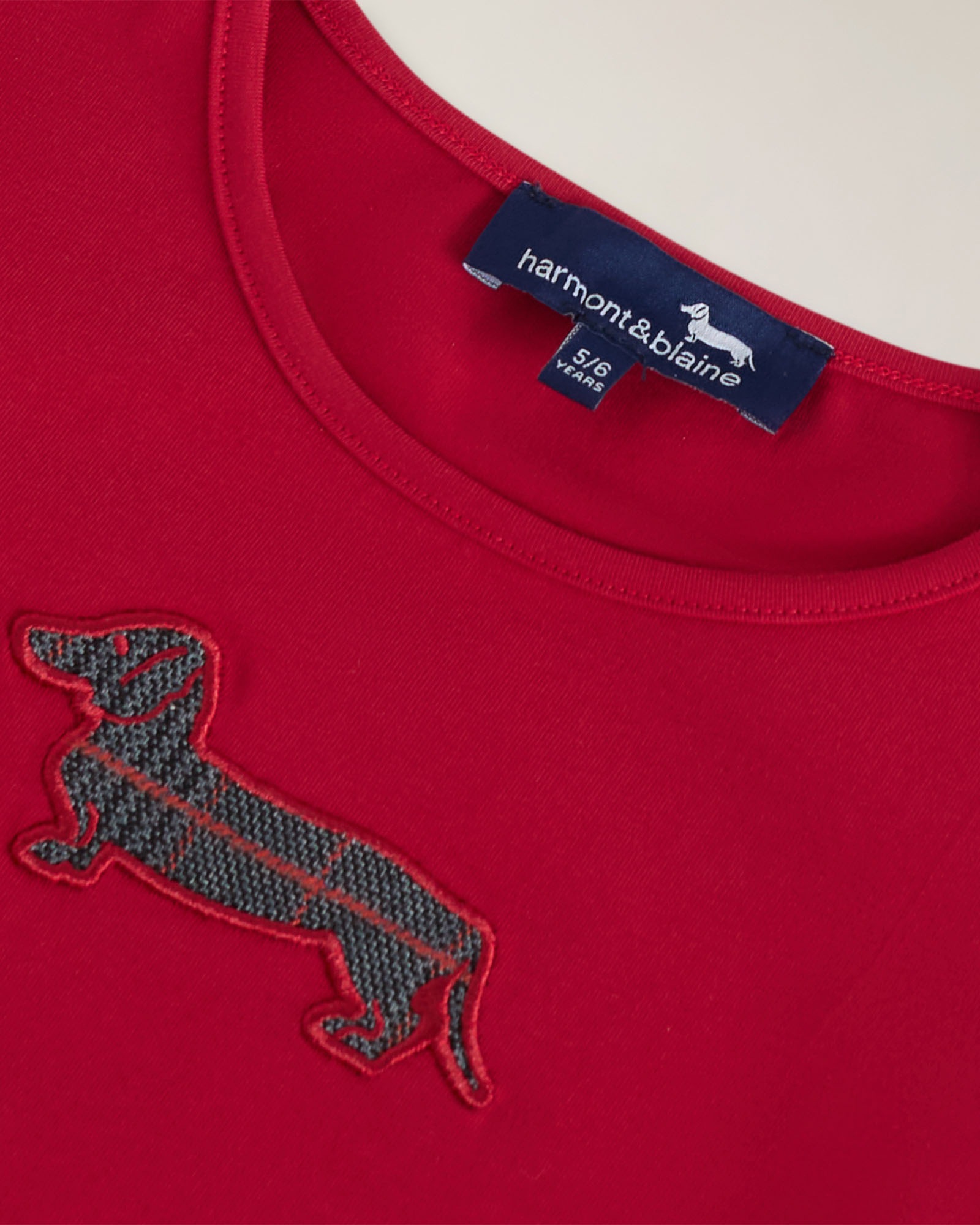T‑shirt with puff sleeves & logo embroidery, Red, large image number 2