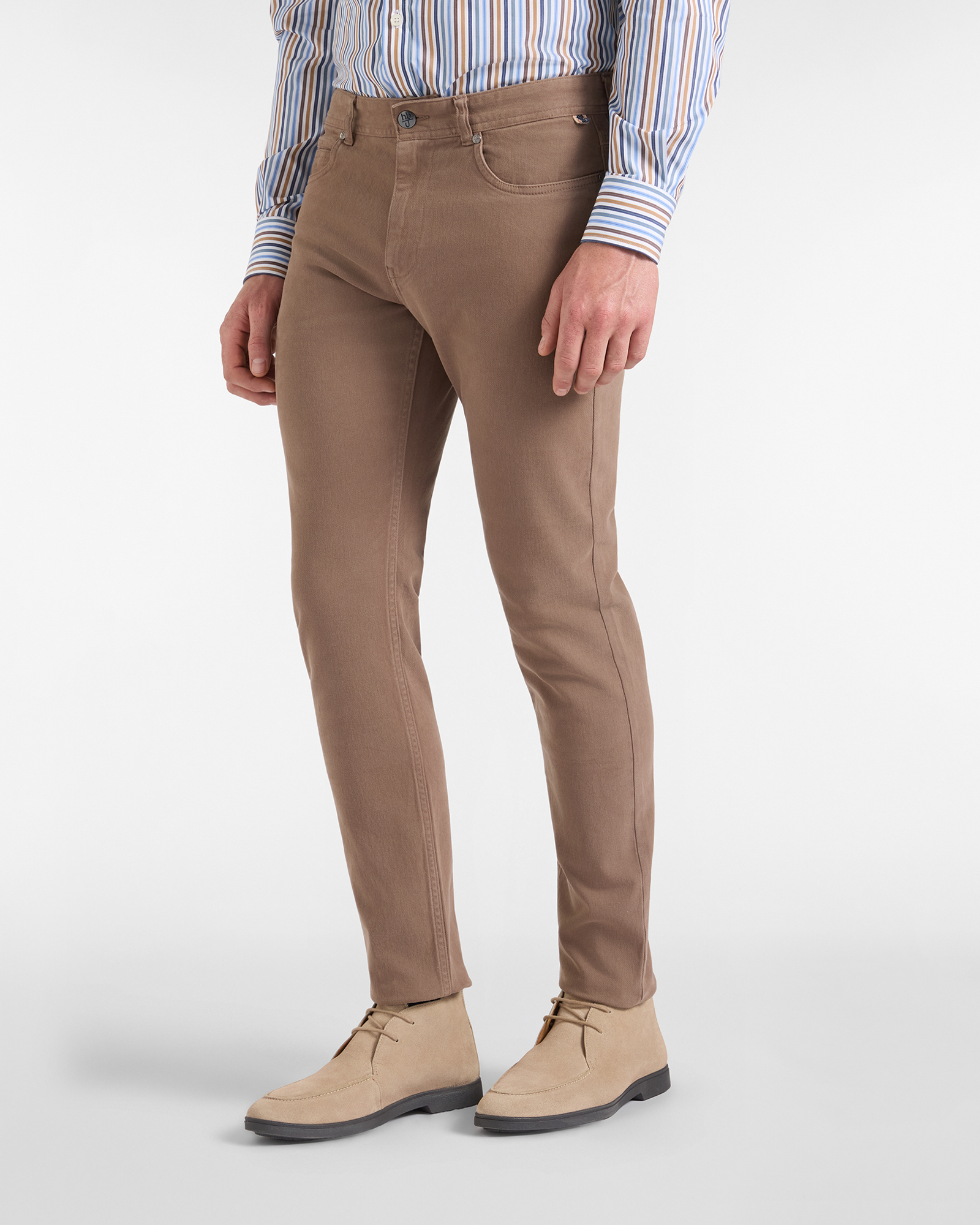 Pantalone HBJ Uomo Narrow Fit 5 Tasche in Cotone Stretch Beige