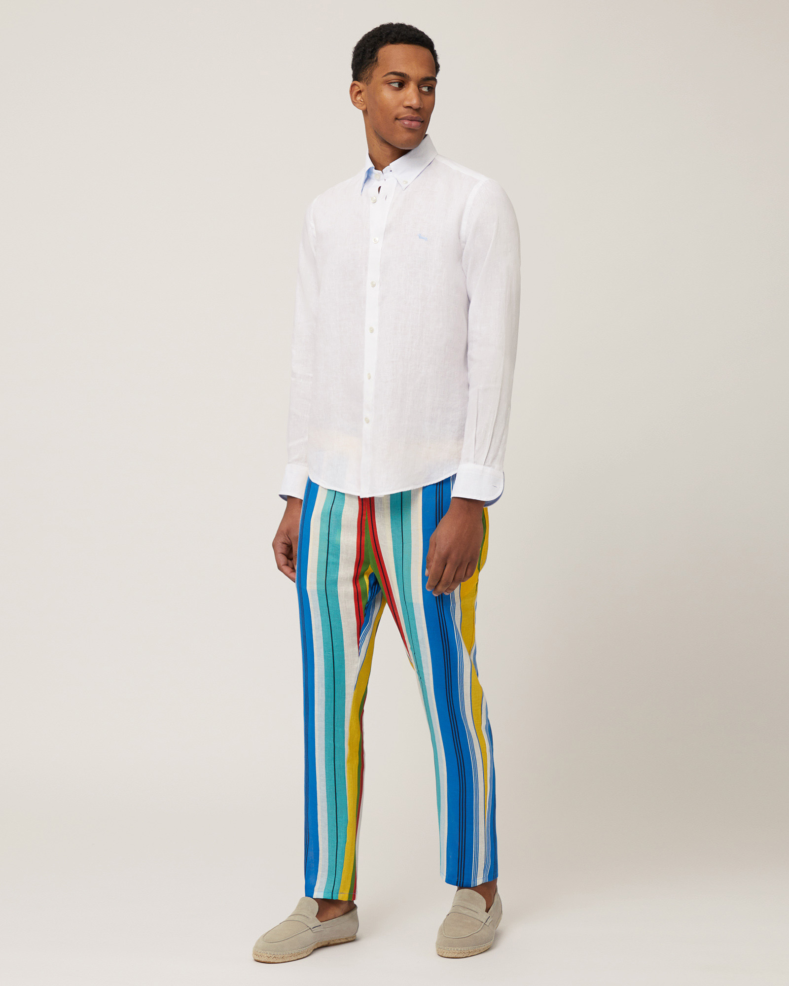 Multicolored Cropped Pants, Canary Yellow, large image number 3