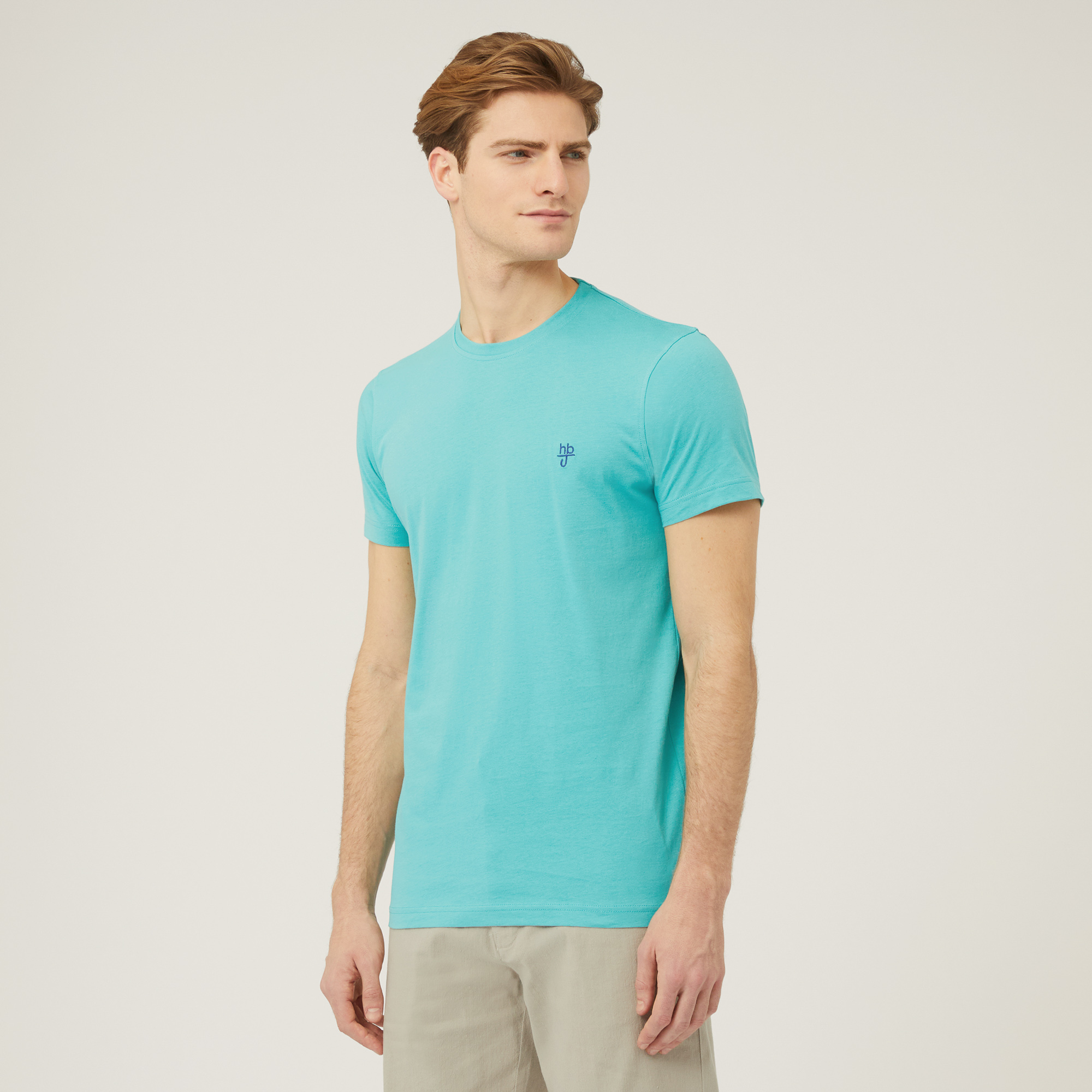 T-Shirt Monogramma A Contrasto, Verde, large