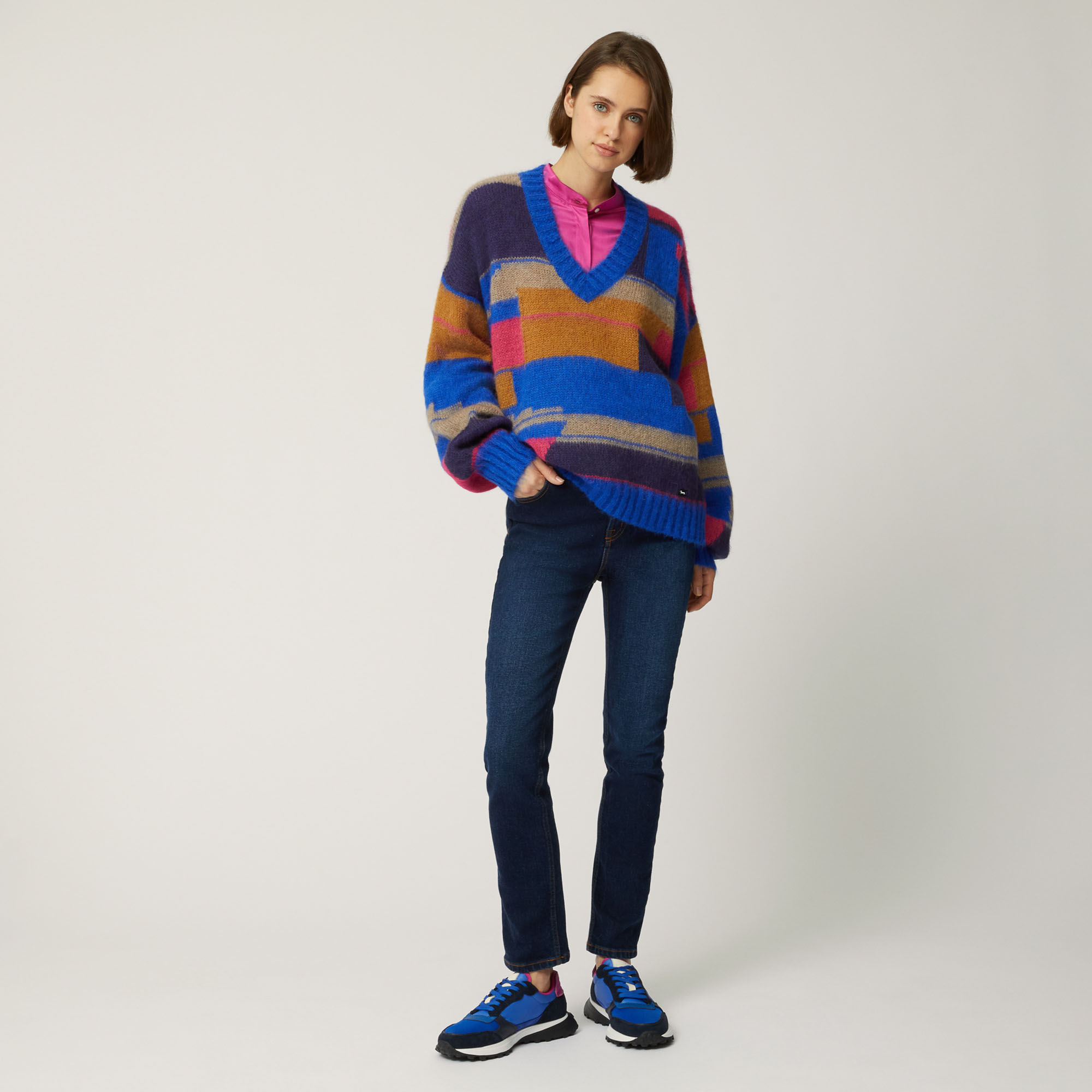 Pullover Color Block Art Academy, Fuxia, large image number 3