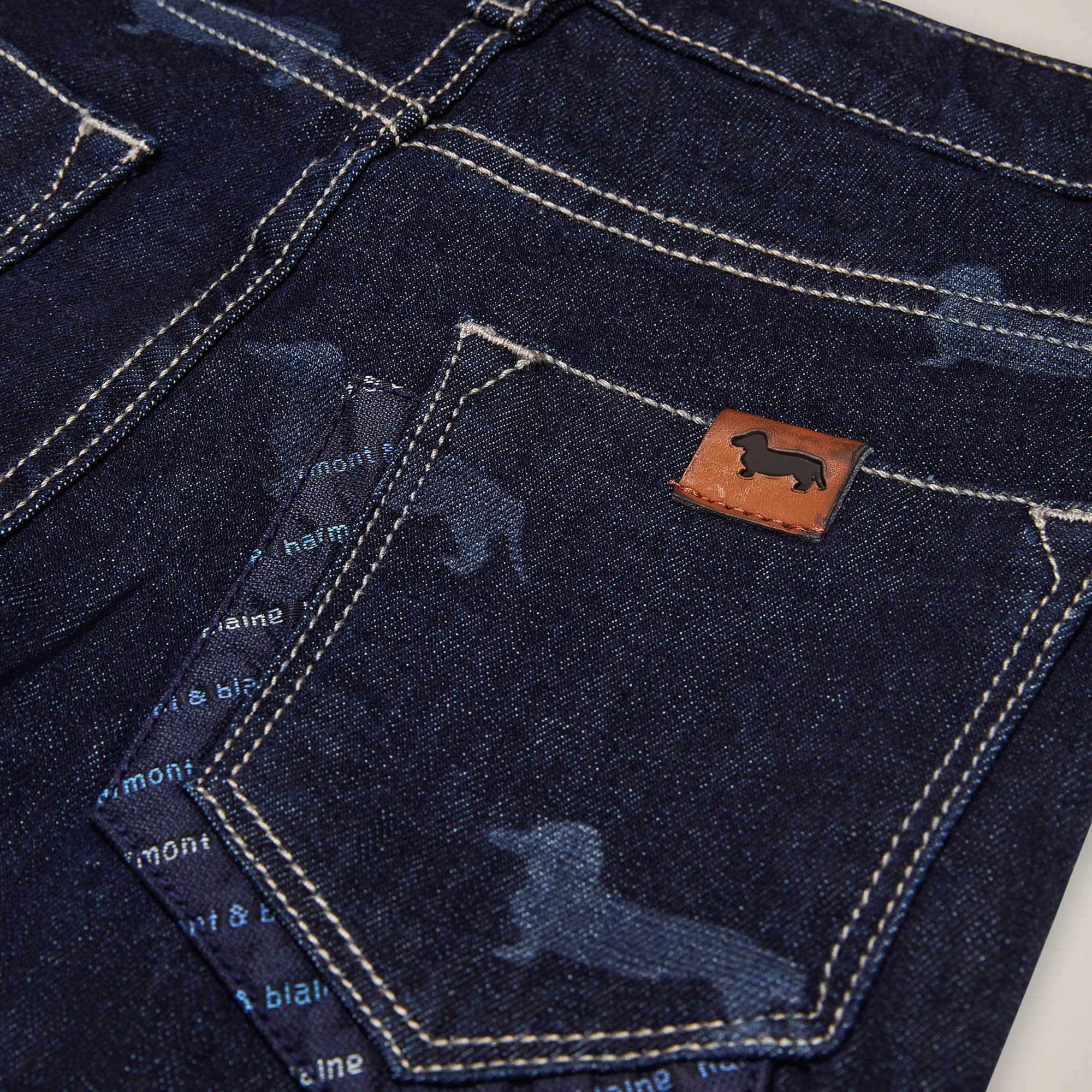 Denim with all-over Dachshunds, Navy blue, large image number 2