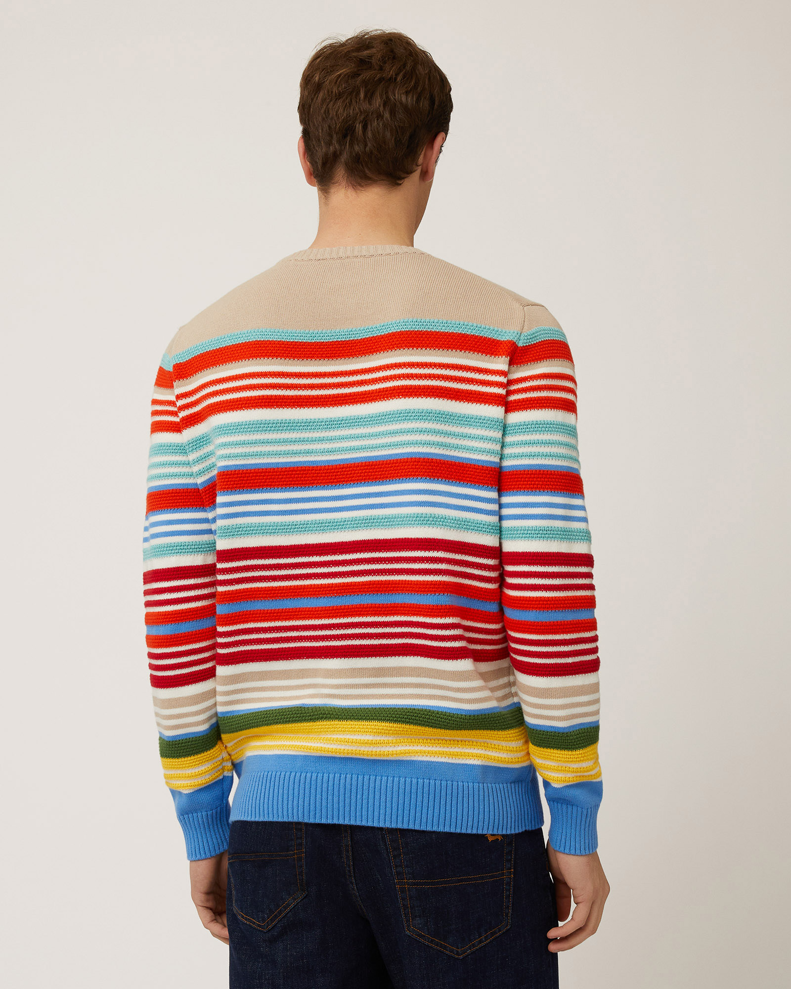 Multicolor Stripe Pullover, Light Blue, large image number 1
