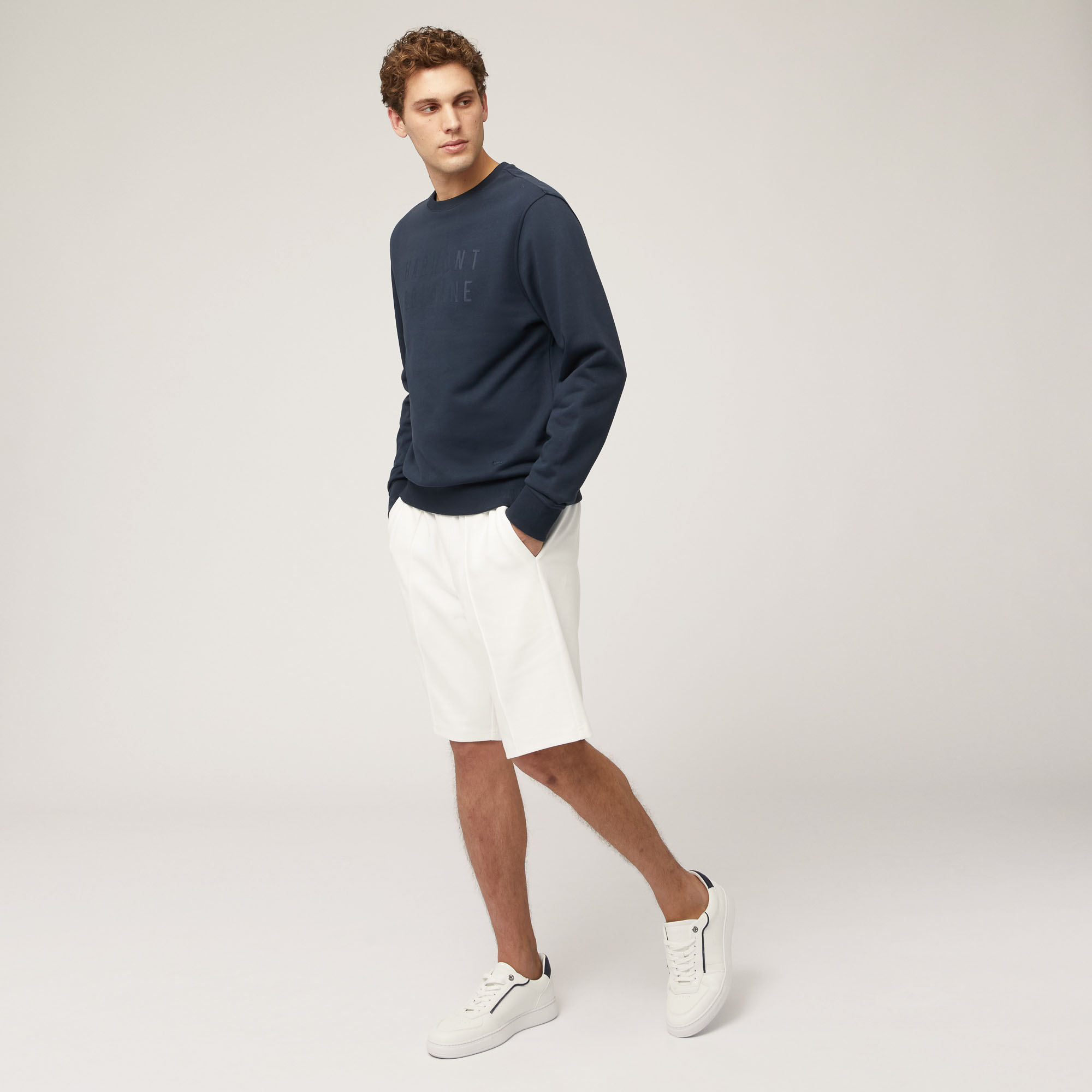 Shorts aus Stretch-Baumwolle mit Tasche hinten, Weiß, large image number 3