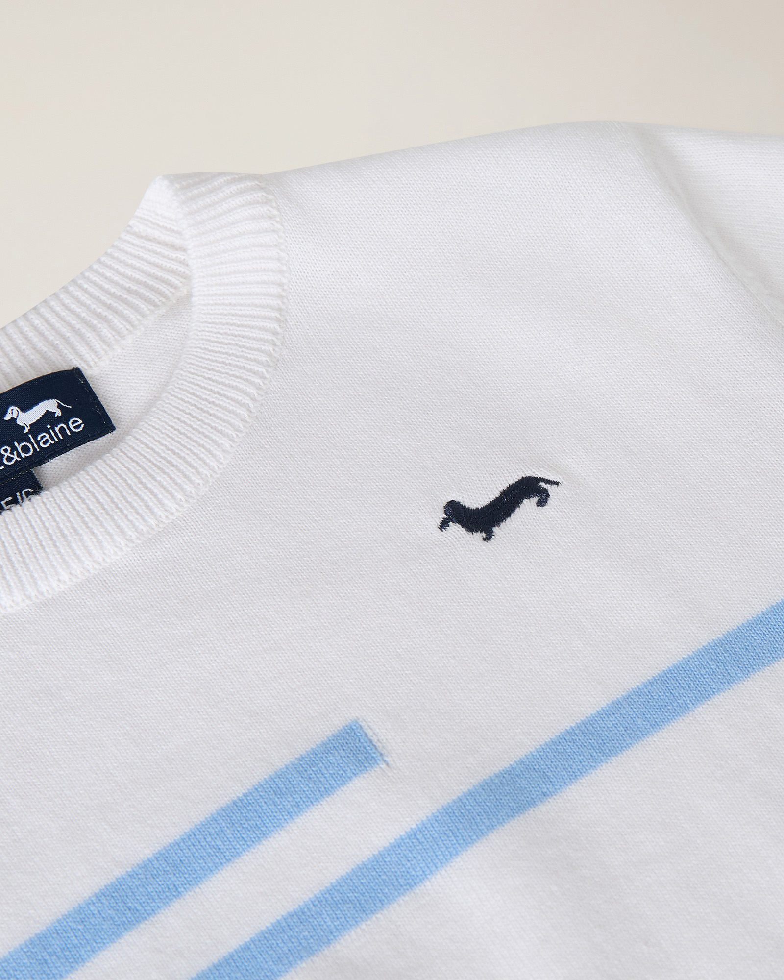 Short-sleeved crew neck , White, large image number 2