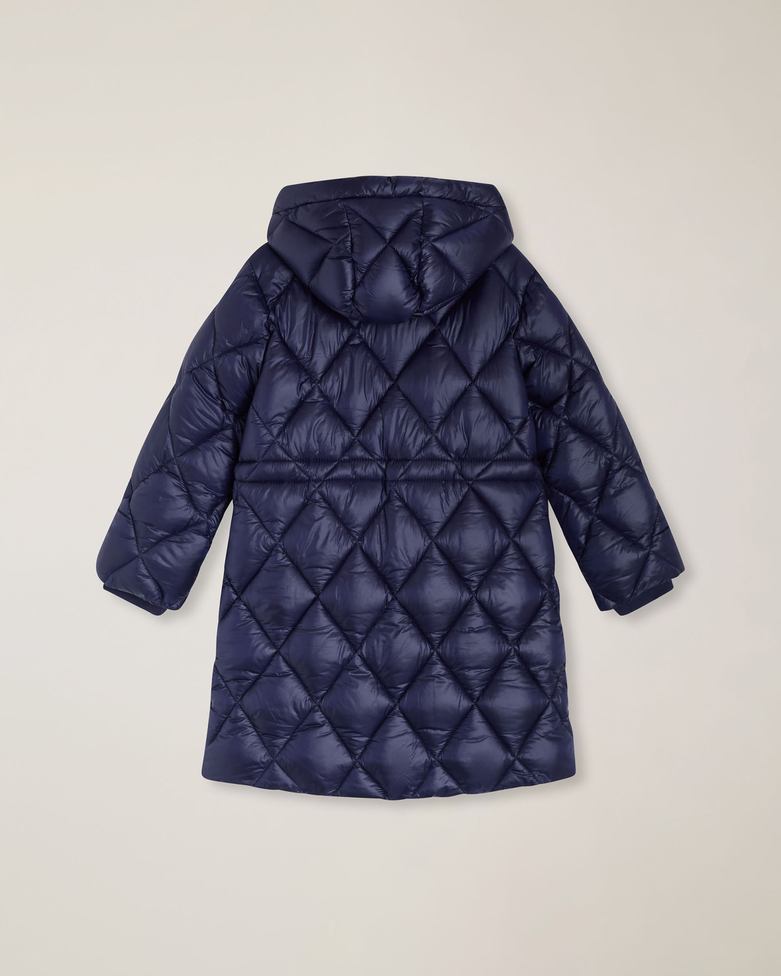 Quilted nylon jacket with hood